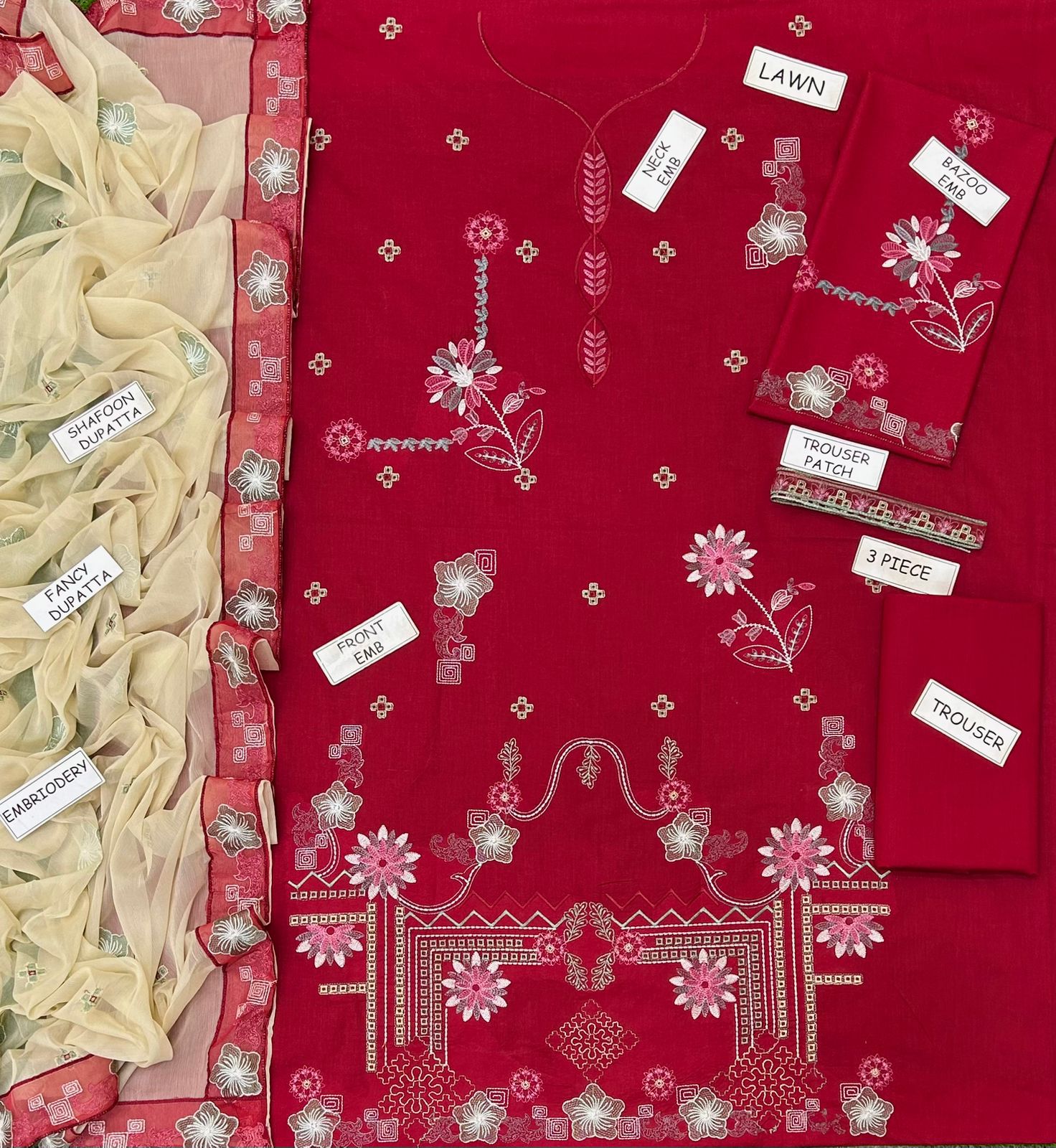 Cross Stitch Lawn Embroidered 3 Piece | CS111