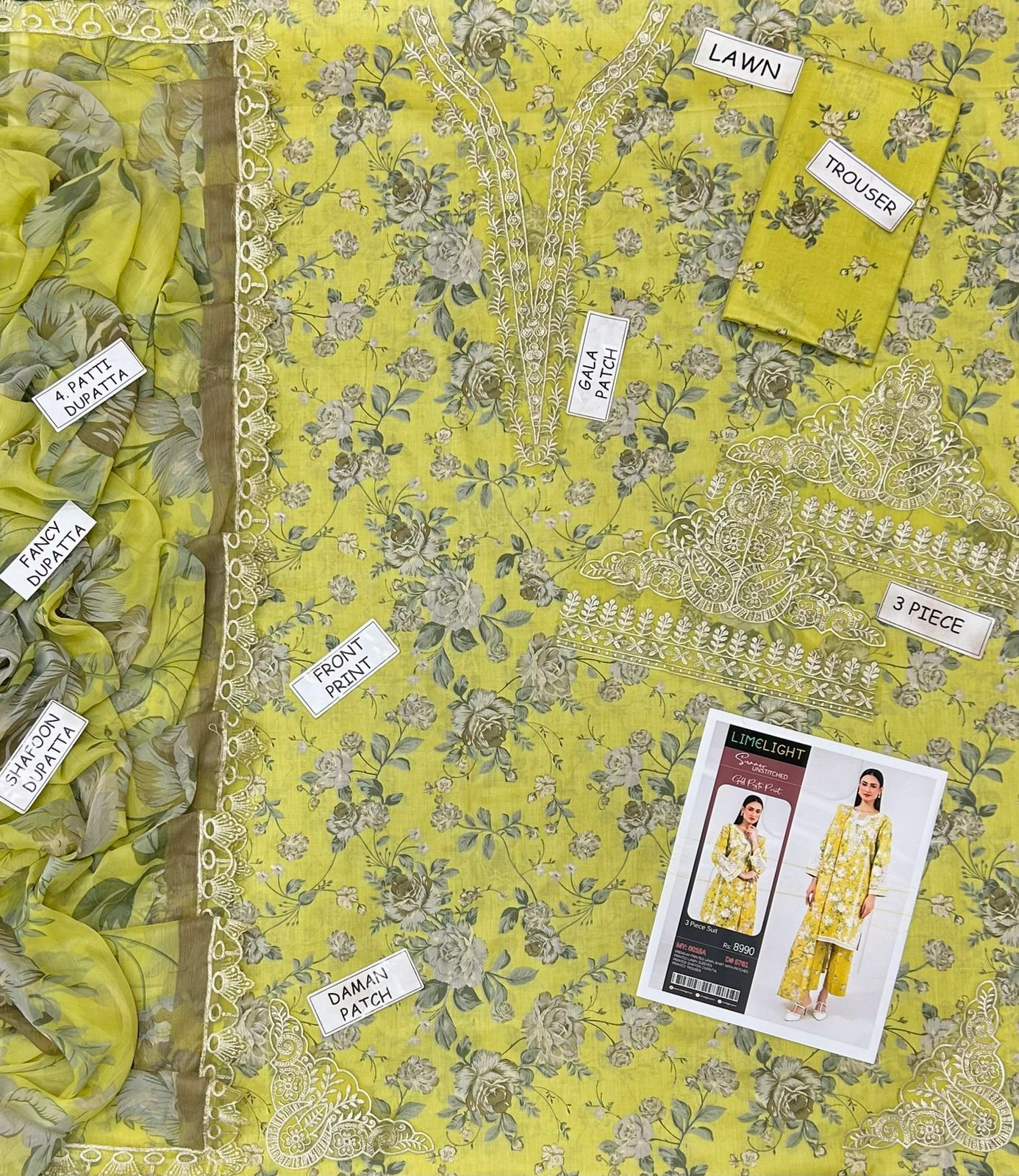 Limelight Lawn Embroidered 3 Piece | LL110