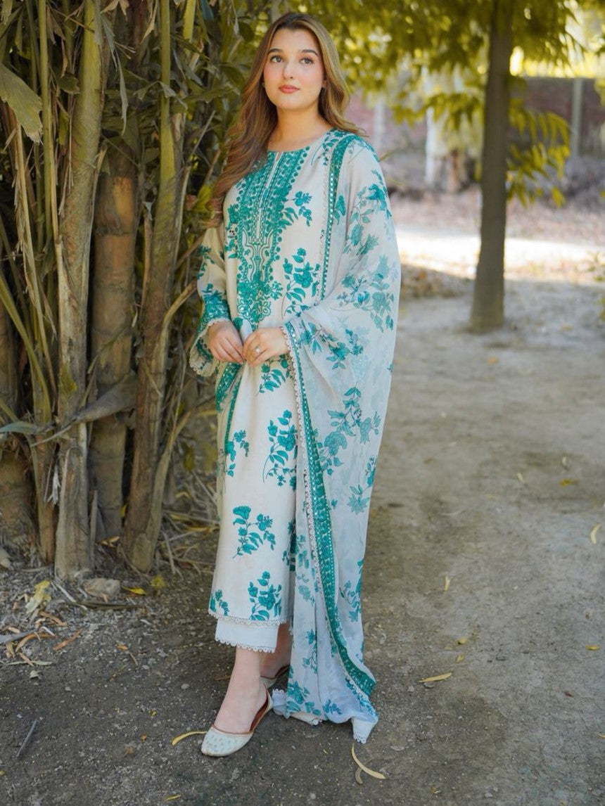 Aneela Lawn Embroidered 3 Piece | AN127