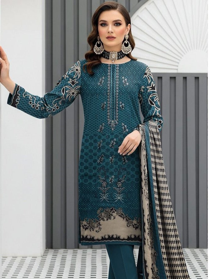 Asifa & Nabeel Lawn Embroidered 3 Piece | FL104