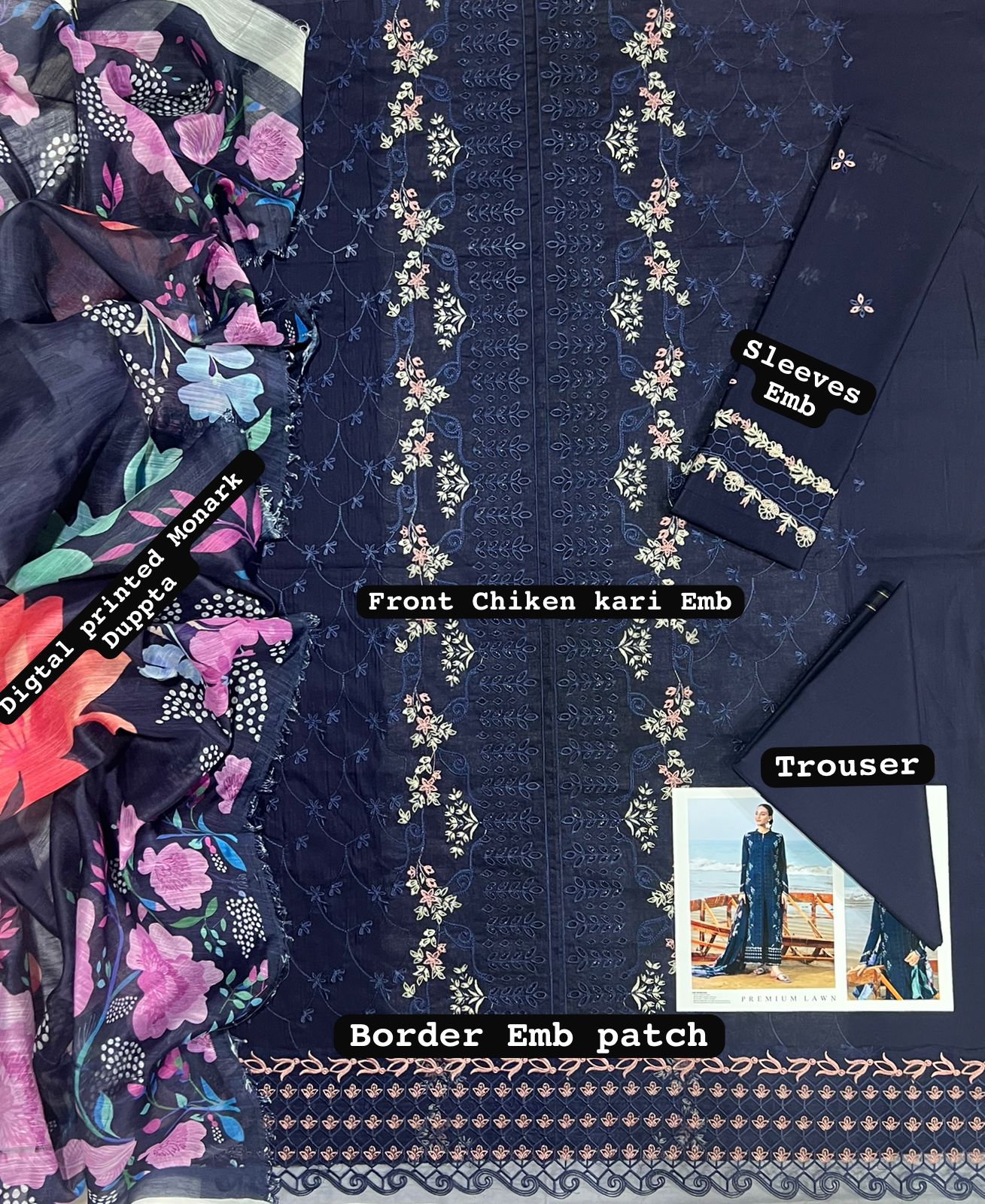 Rang Rasiya Lawn Embroidered 3 Piece | RR110