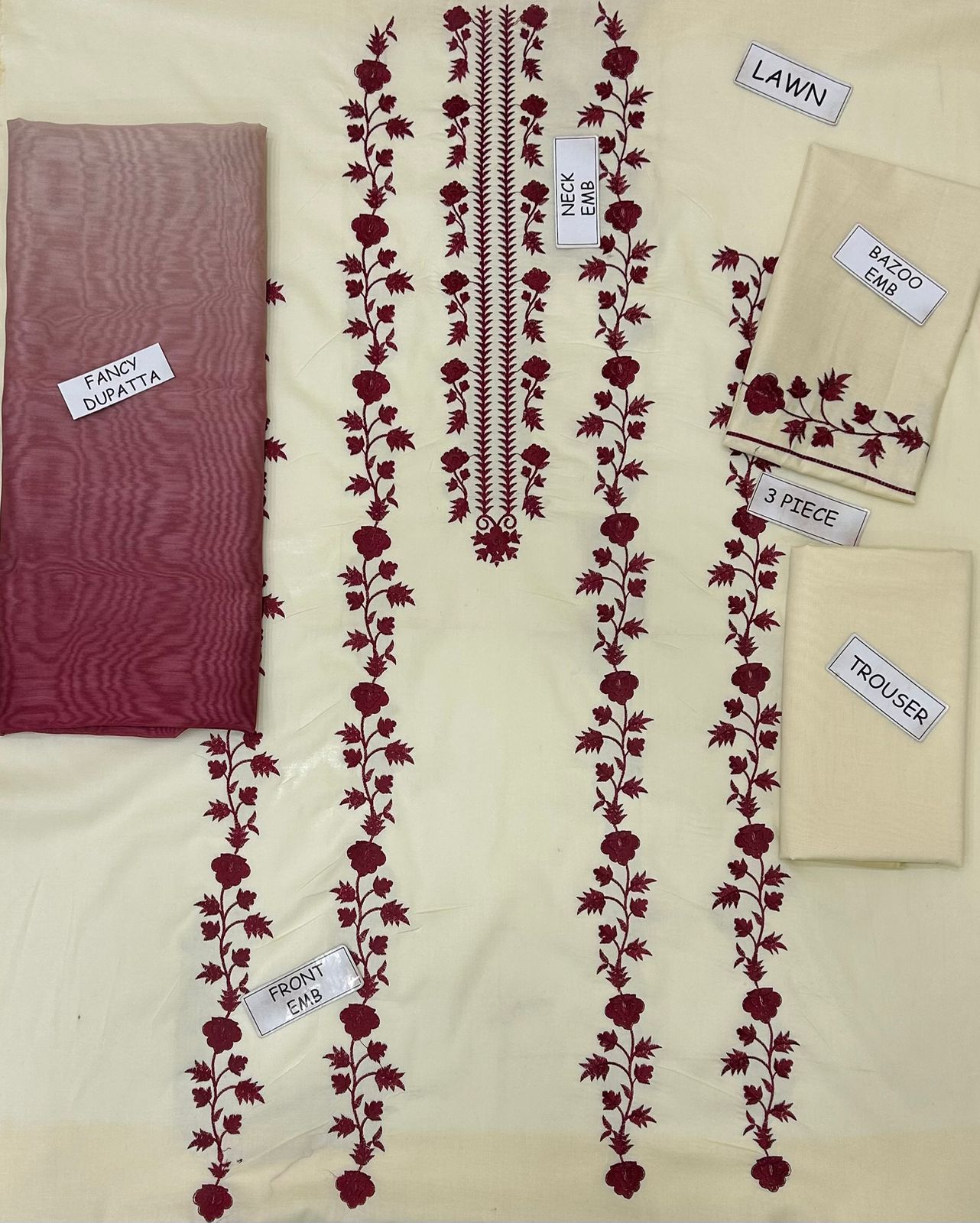 Batik Lawn Embroidered 3 Piece | BK113