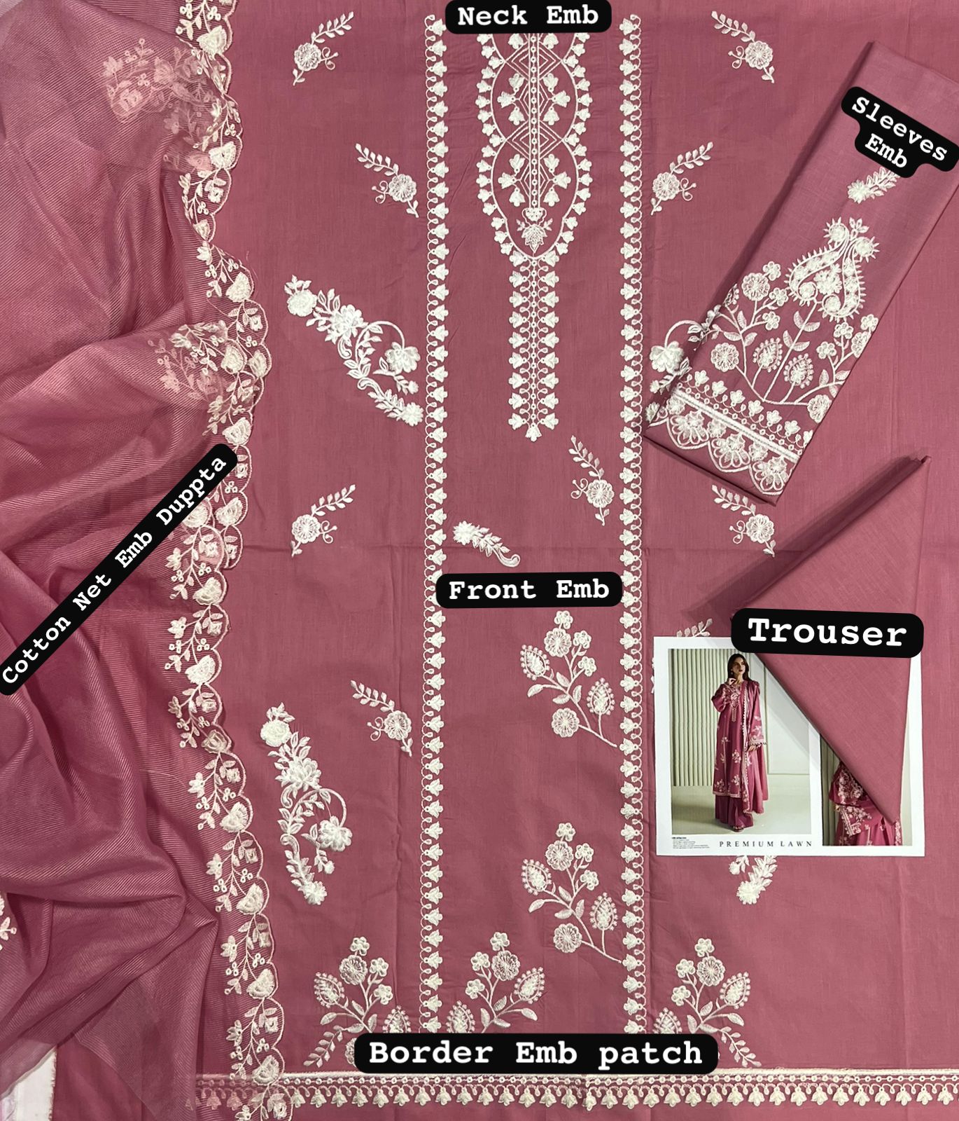 Cross Stitch Lawn Embroidered 3 Piece | CS112