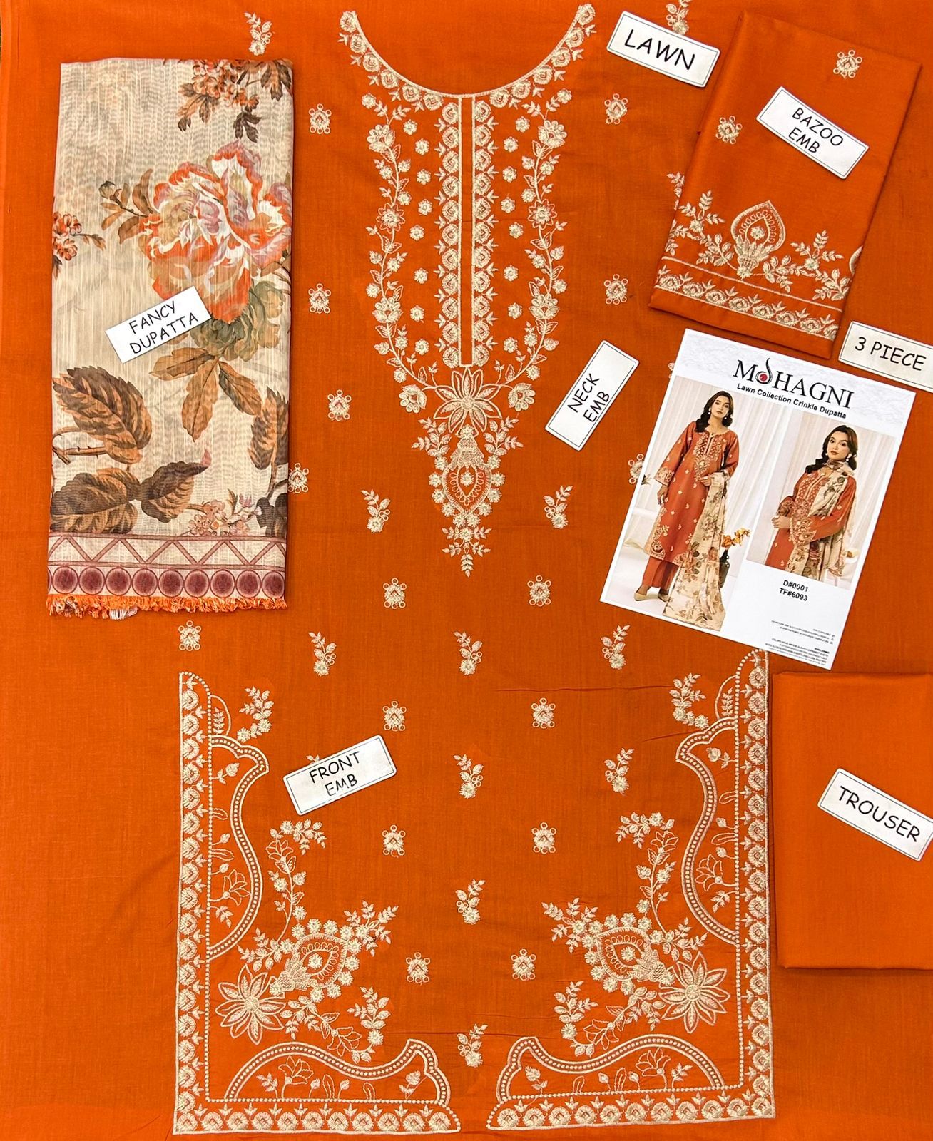 Mohagni Lawn Embroidered 3 Piece | MI112