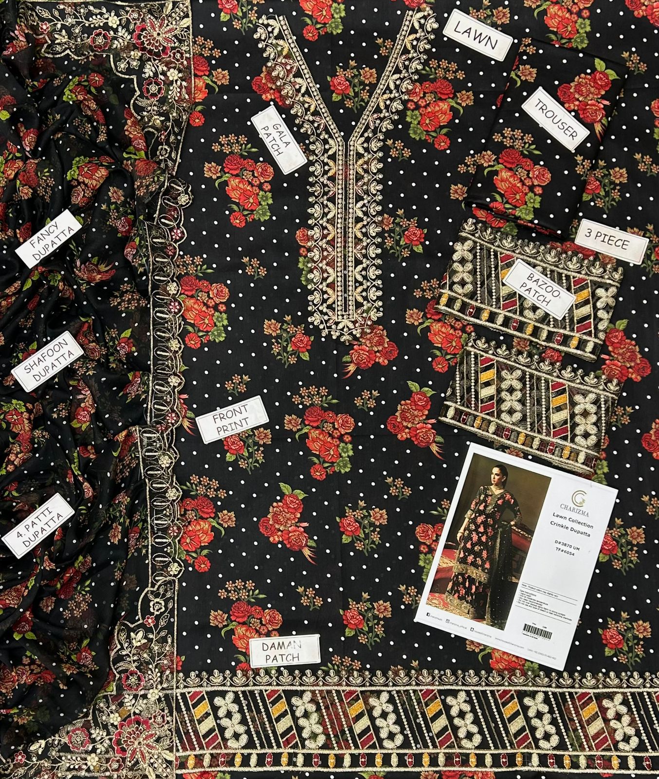 Charizma Lawn Embroidered 3 Piece | CZ103