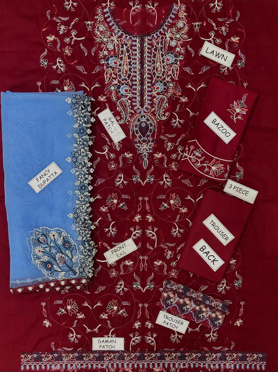 Zara Lawn Embroidered 3 Piece | ZR112