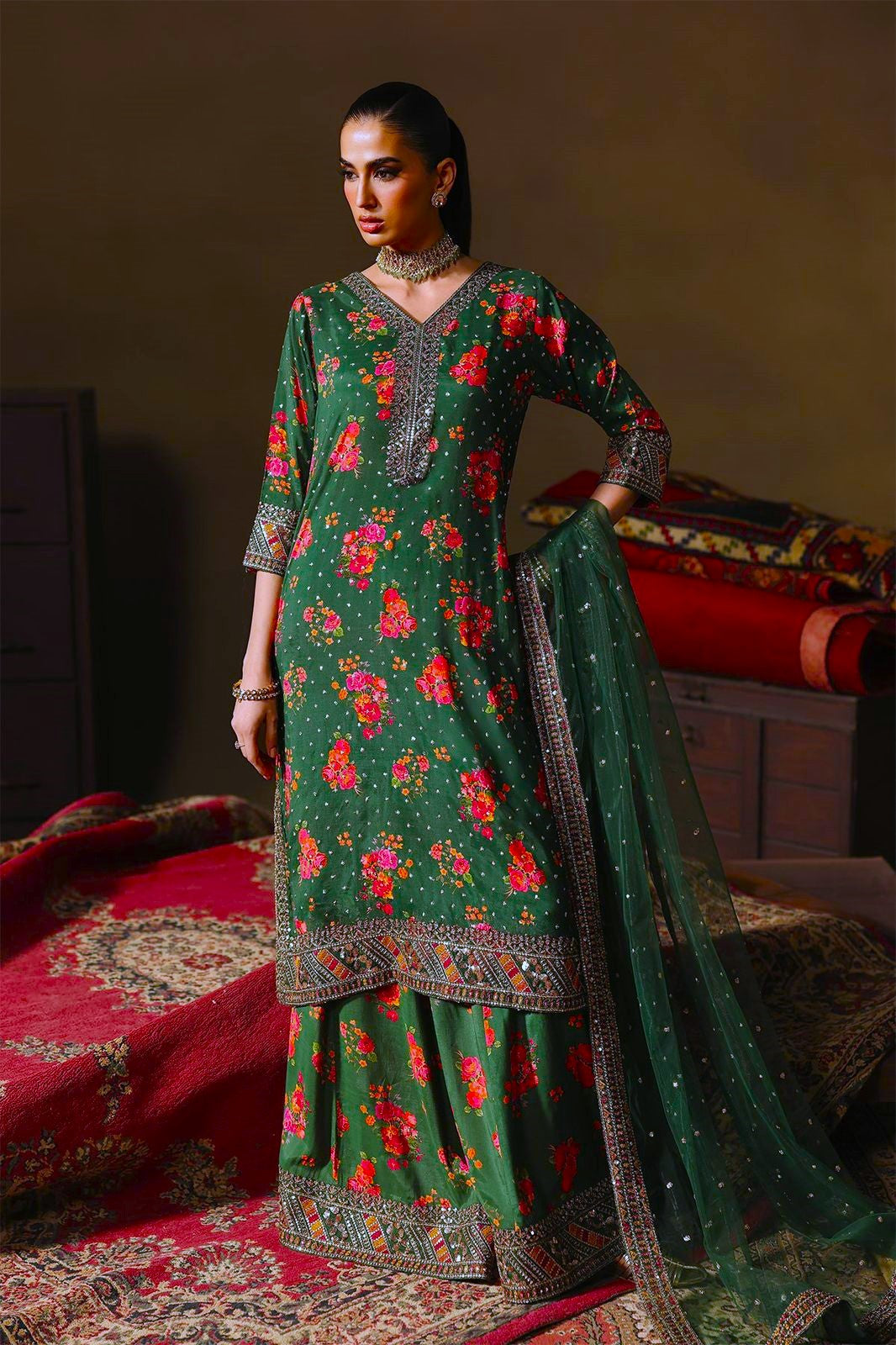 Charizma Lawn Embroidered 3 Piece | CZ102