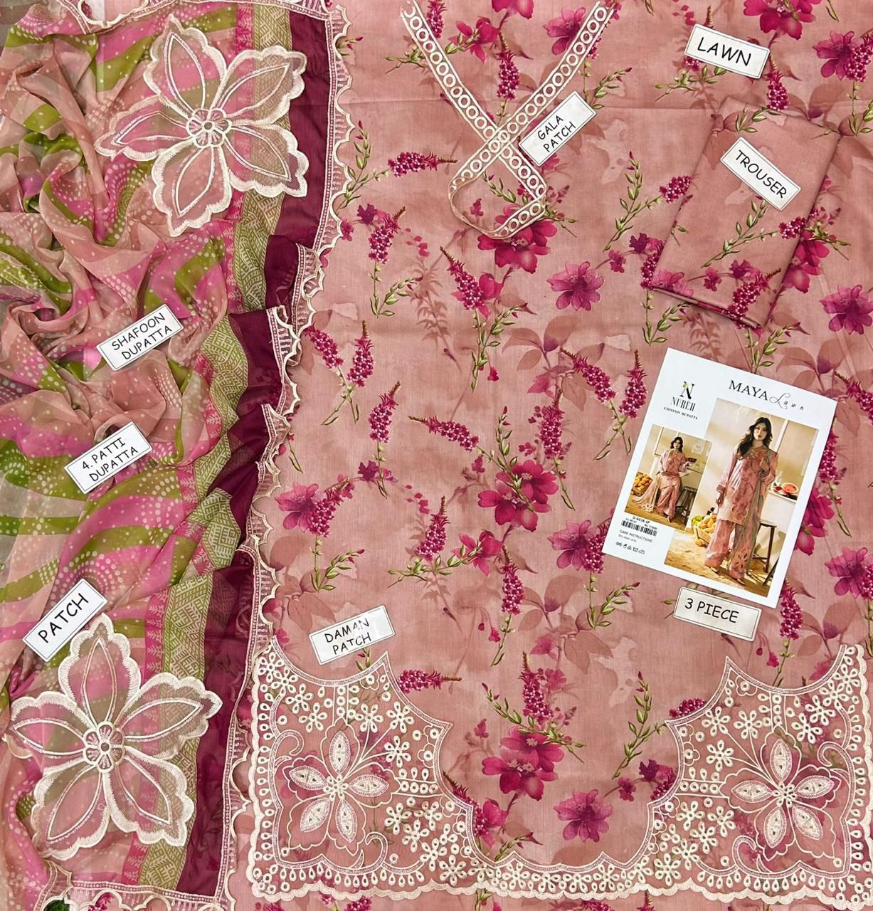 Nureh Lawn Embroidered 3 Piece | NH113