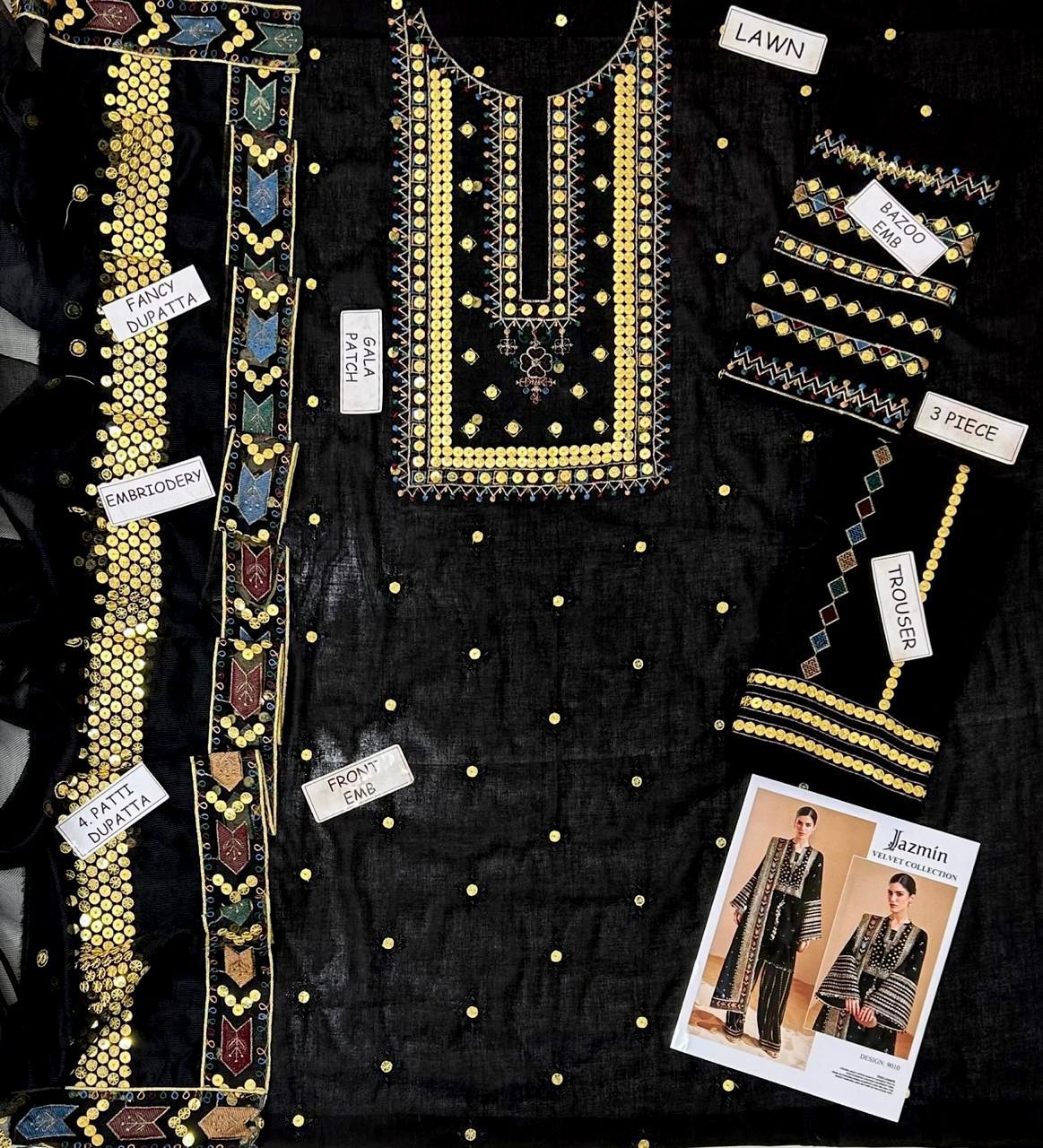Jazmin Lawn Embroidered 3 Piece | JZ122
