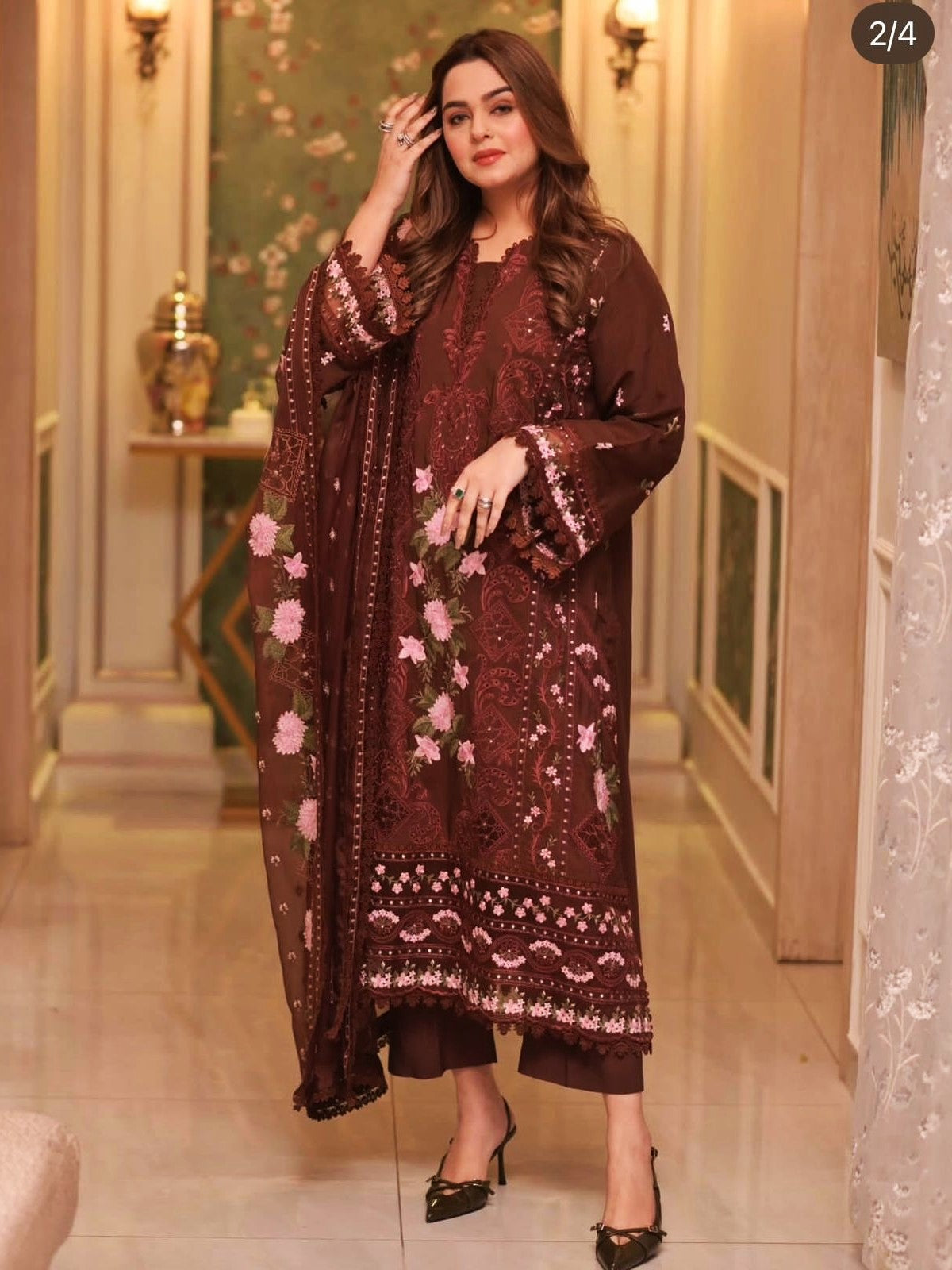 Aneela Lawn Embroidered 3 Piece | AN130