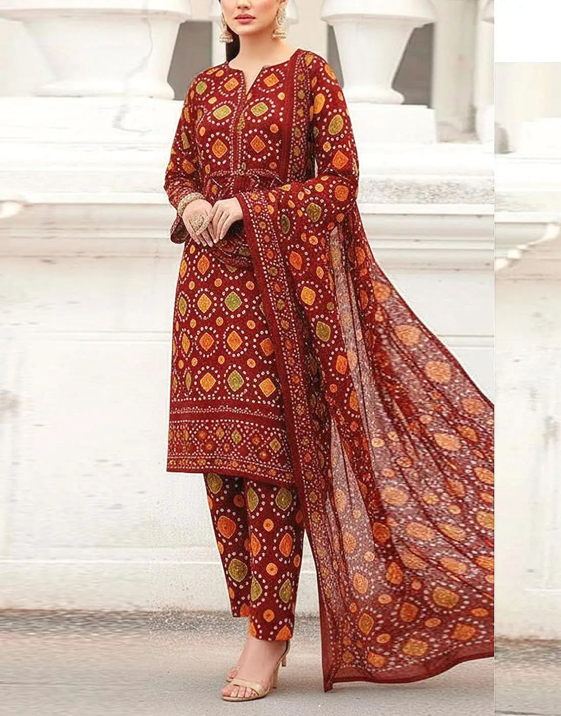 Aneela Lawn Embroidered 3 Piece | AN132