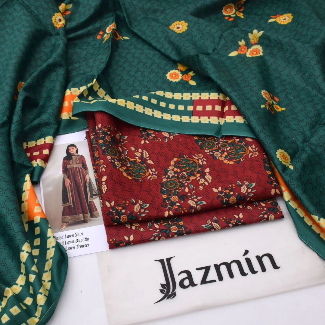 Jazmin Lawn Digital Printed 3 Piece | JZ120