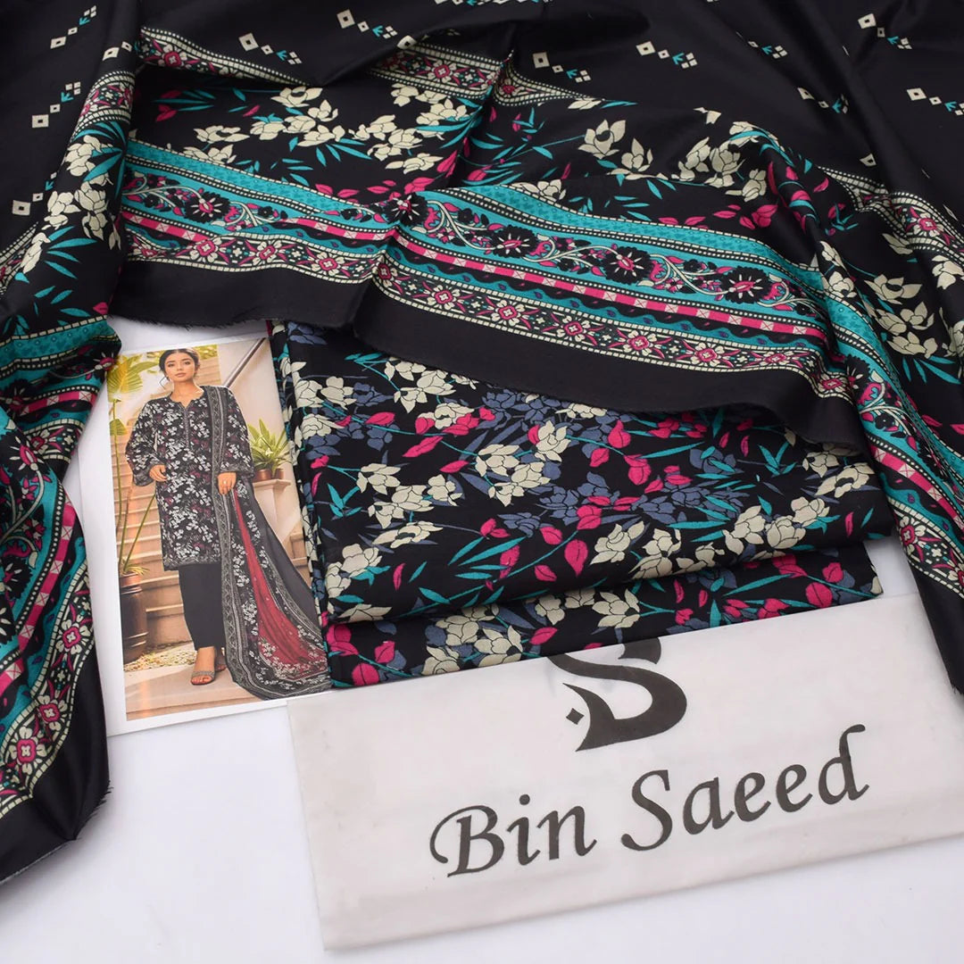 Bin Saeed Lawn Digital Printed 3 Piece | BS101