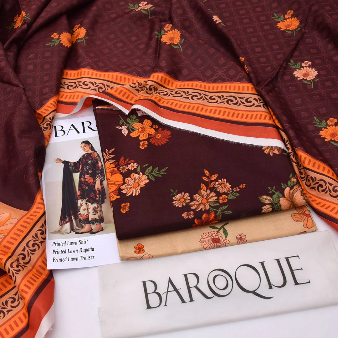 Baroque Lawn Digital Printed 3 Piece | BQ127