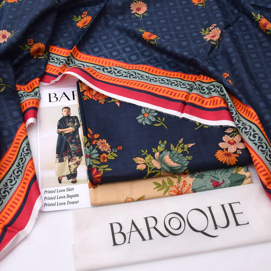 Baroque Lawn Digital Printed 3 Piece | BQ133