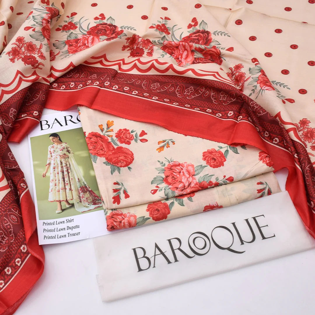 Baroque Lawn Digital Printed 3 Piece | BQ136