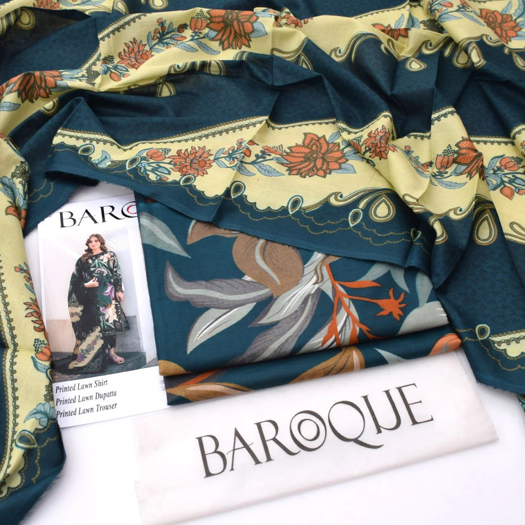 Baroque Lawn Digital Printed 3 Piece | BQ126