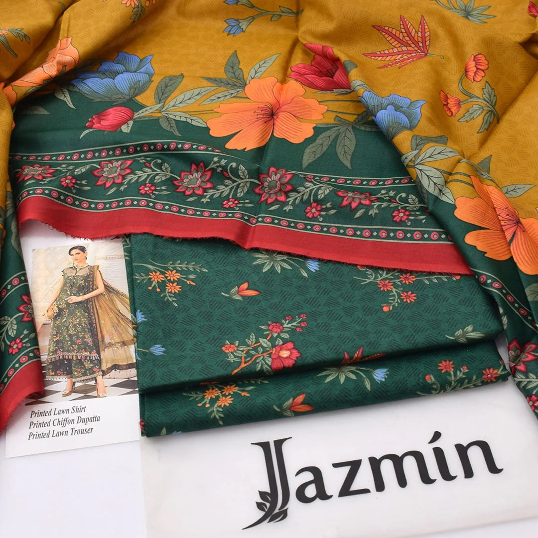 Jazmin Lawn Digital Printed 3 Piece | JZ121