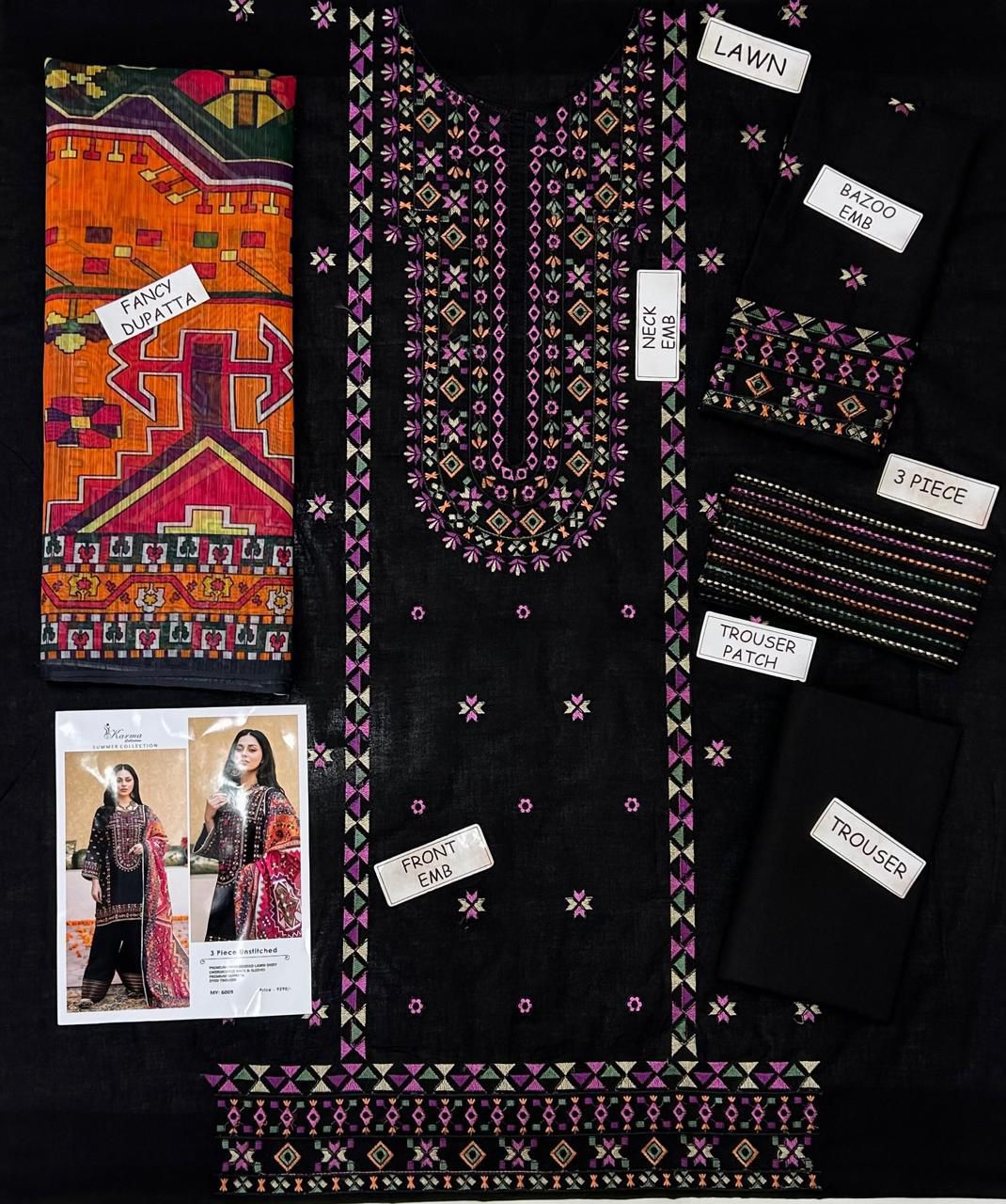 Laam Lawn Embroidered 3 Piece | LM210