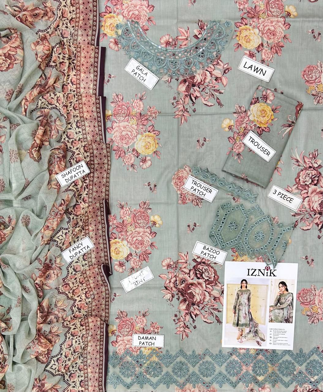 Baroque Lawn Embroidered 3 Piece | BQ123