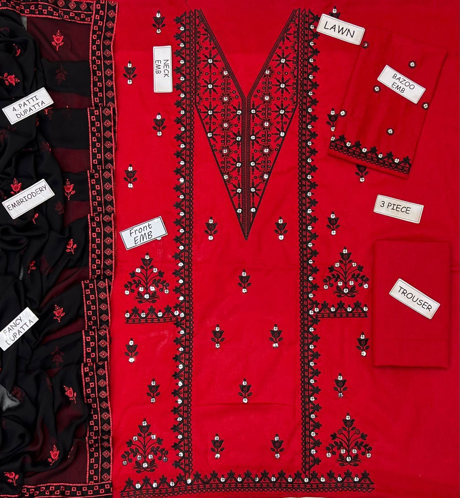 Aneela Lawn Embroidered 3 Piece | AN143