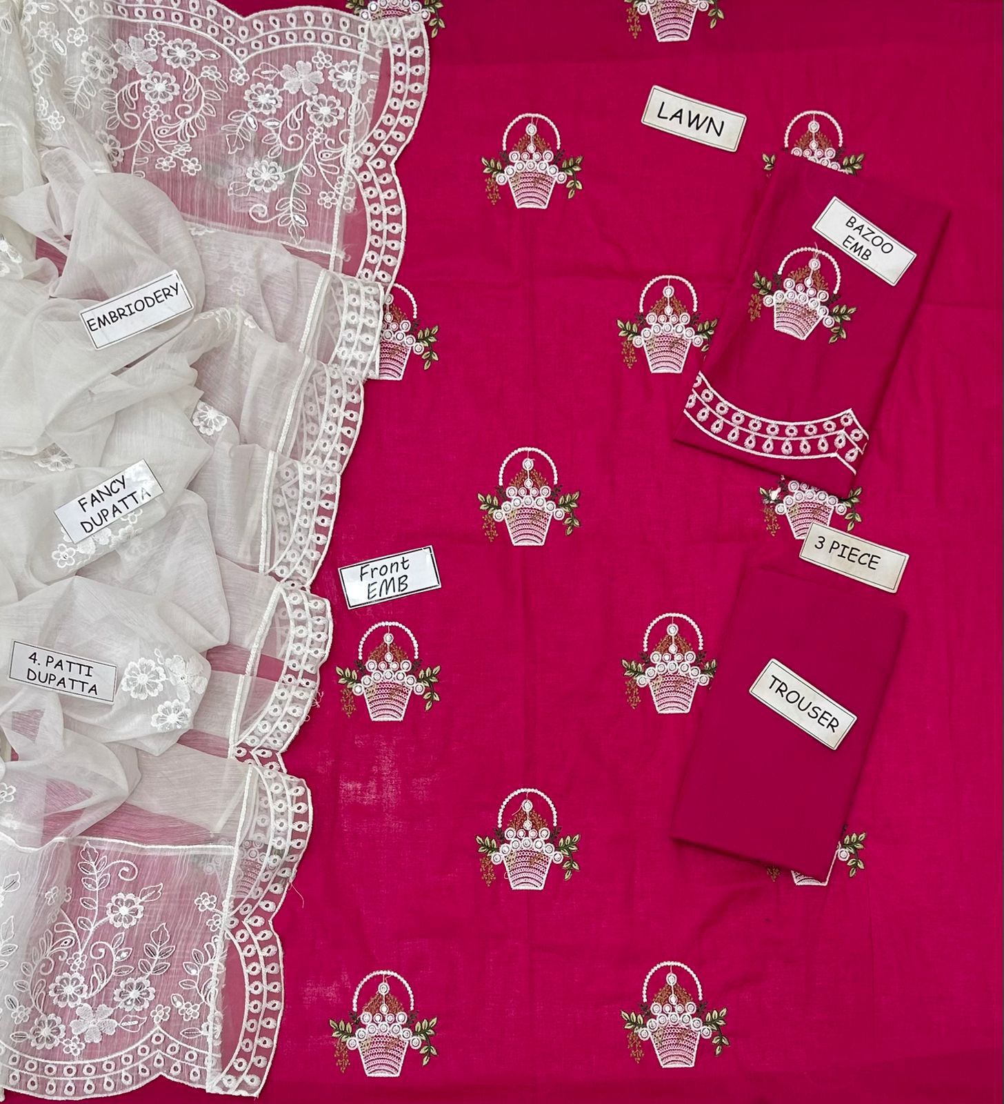 Aneela Lawn Embroidered 3 Piece | AN142