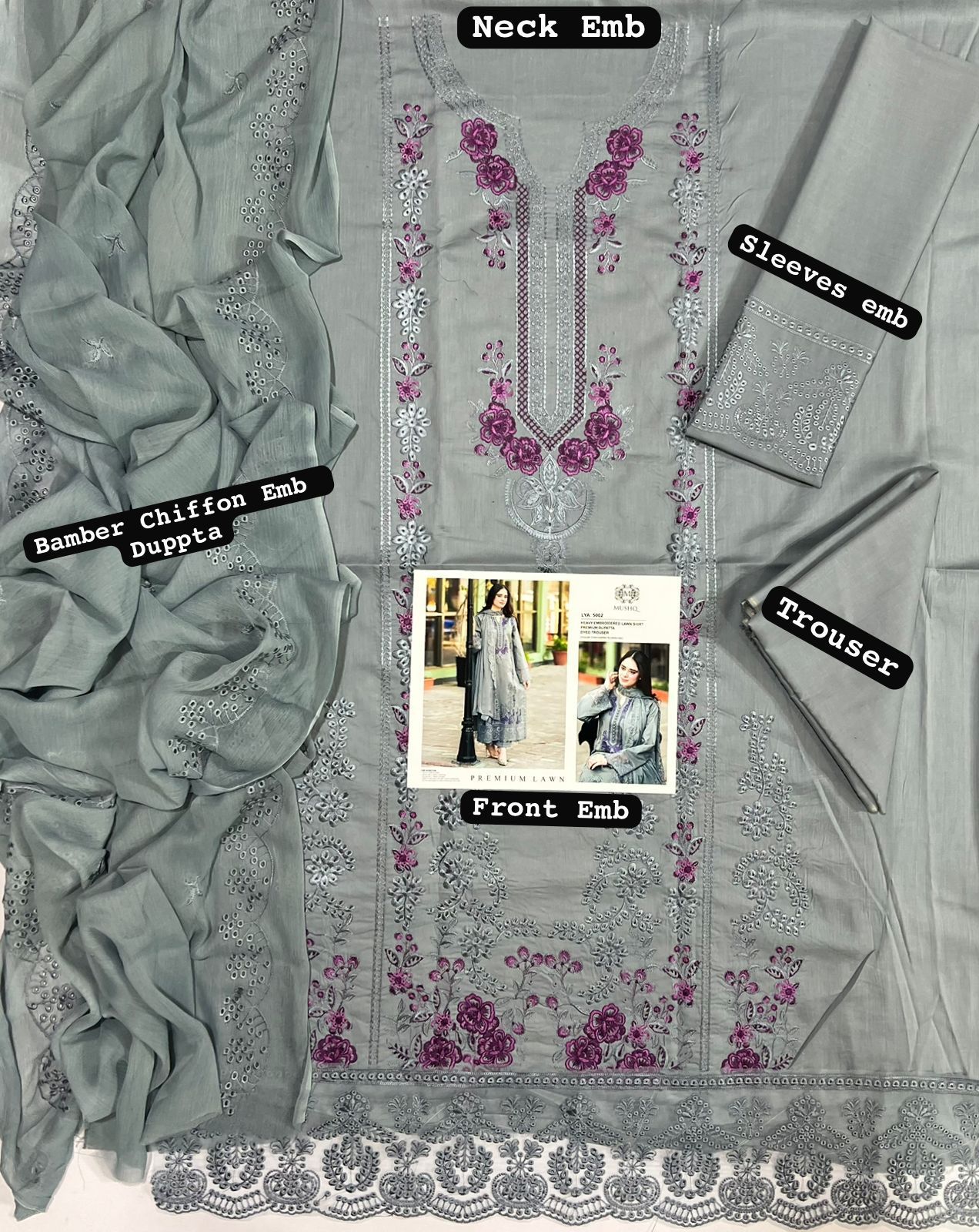 Mushq Lawn Embroidered 3 Piece | MQ131