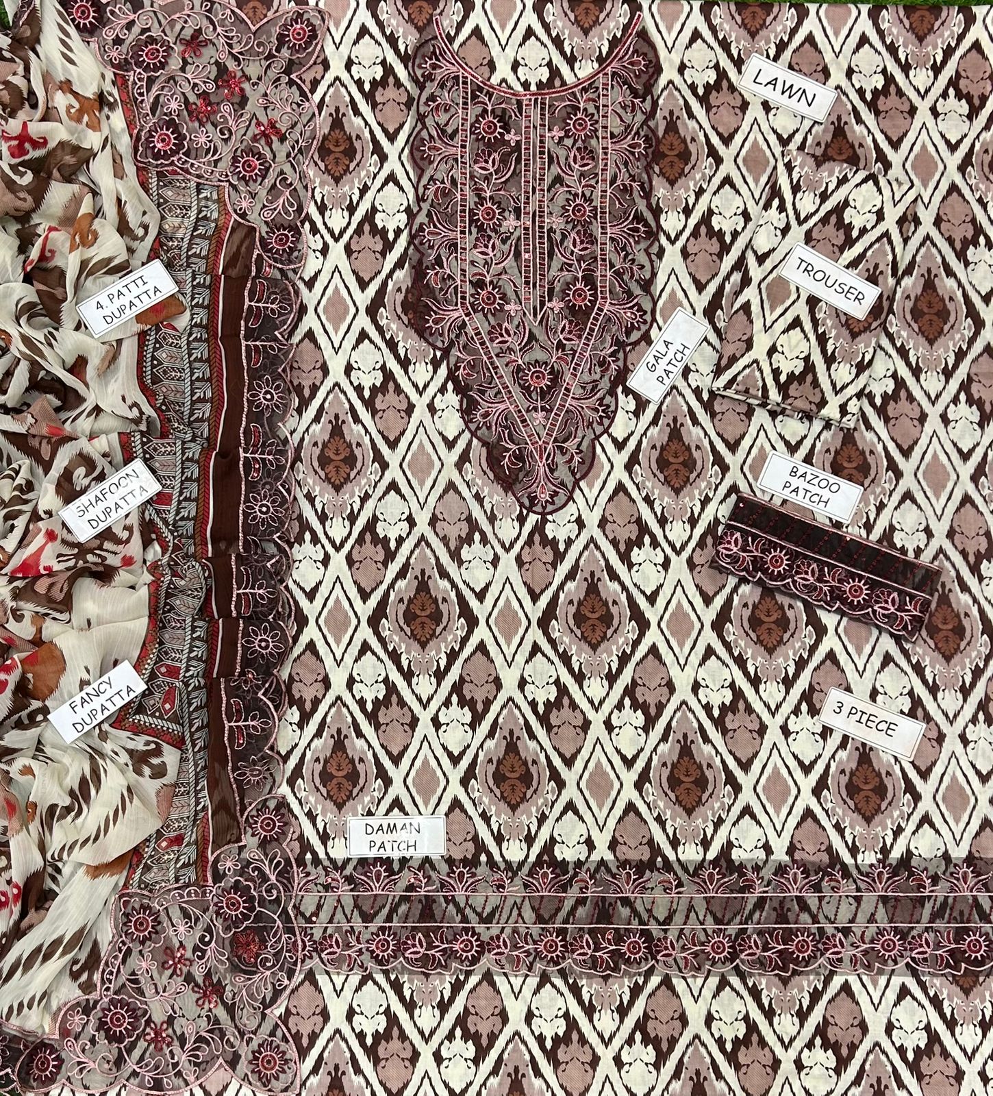 Asifa Nabeel Lawn Embroidered 3 Piece | NA110