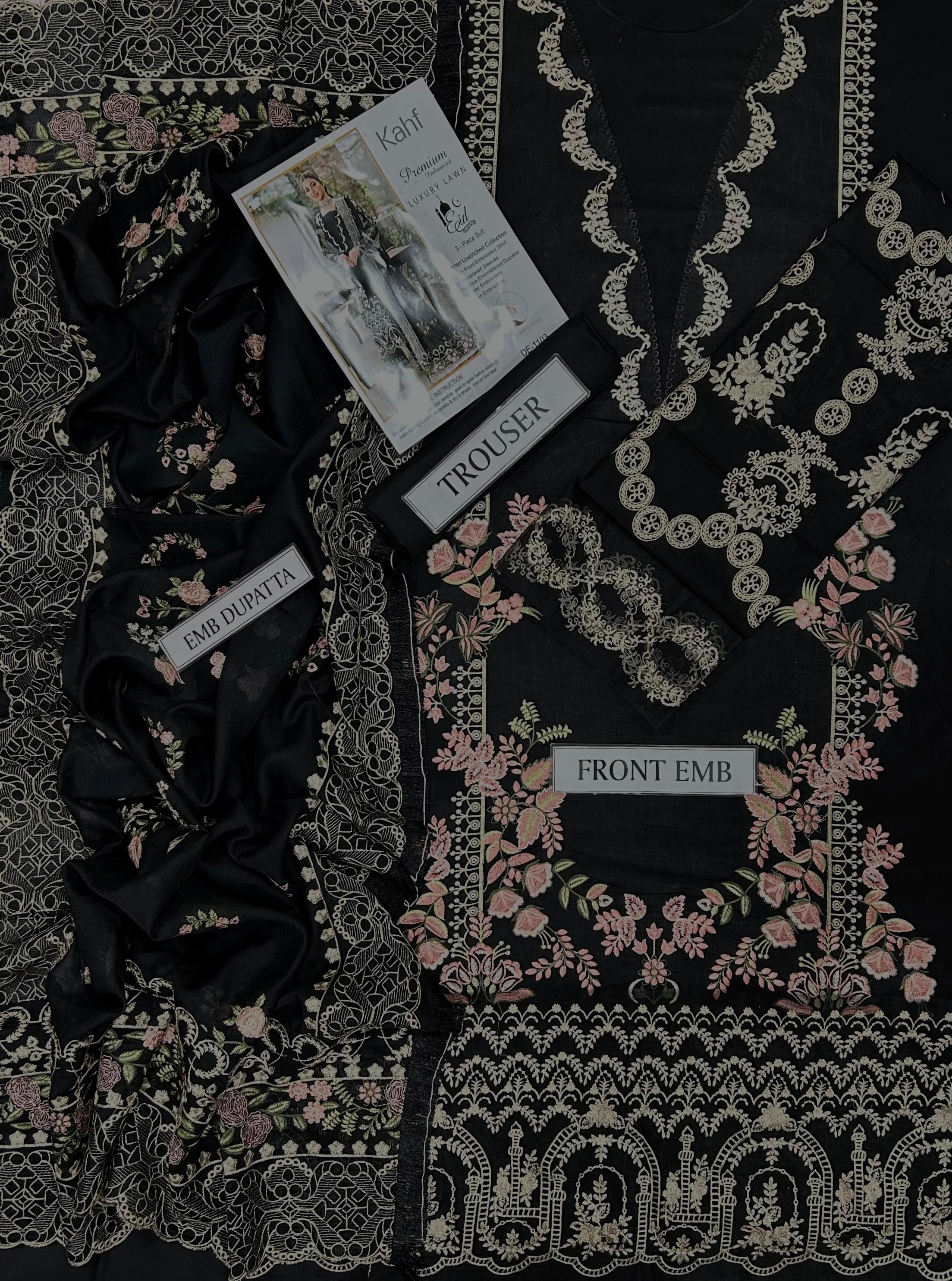 Kahf Lawn Embroidered 3 Piece | KF102
