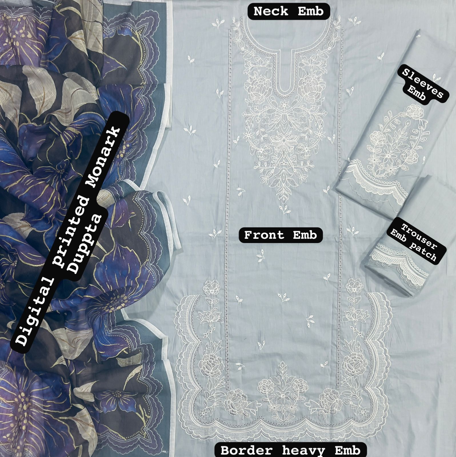 Bin Ilyas Lawn Embroidered 3 Piece | BS116