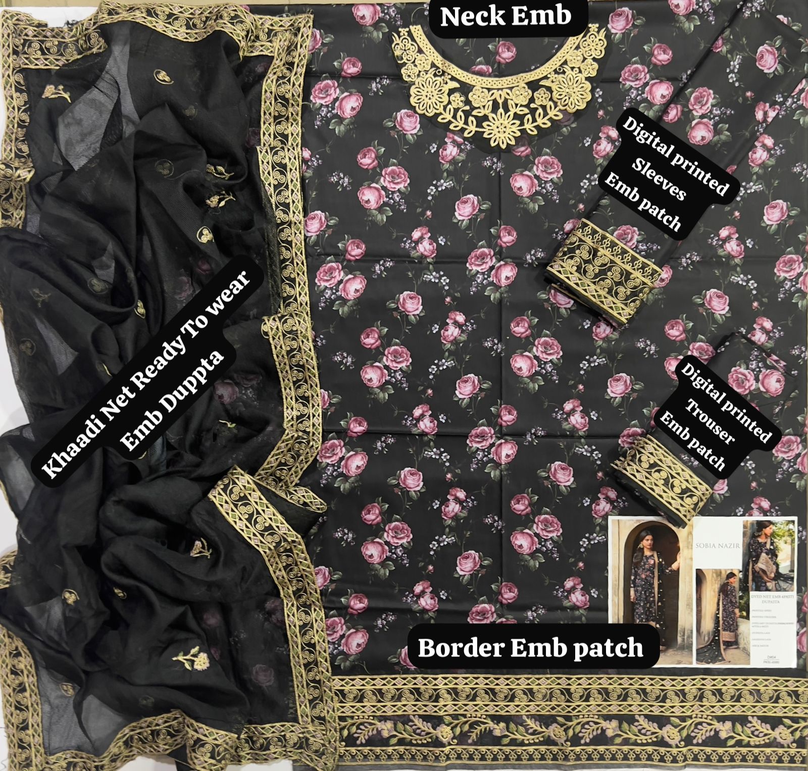 Sobia Nazir Lawn Embroidered 3 Piece | SN313