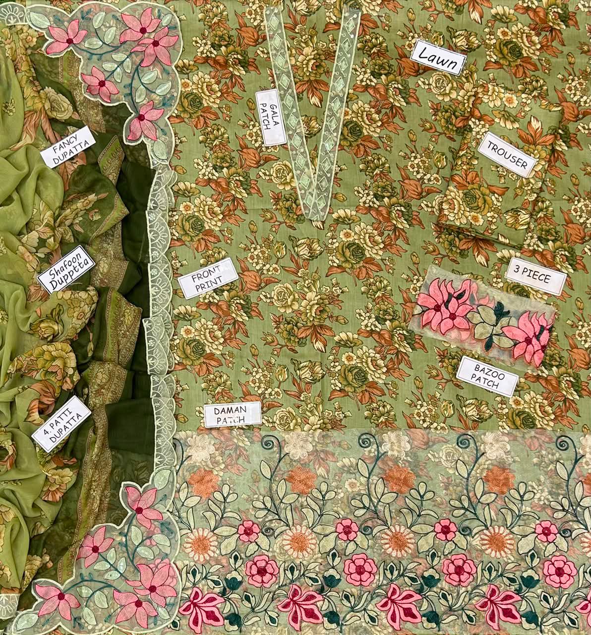 Jazmin Lawn Embroidered 3 Piece | JZ119