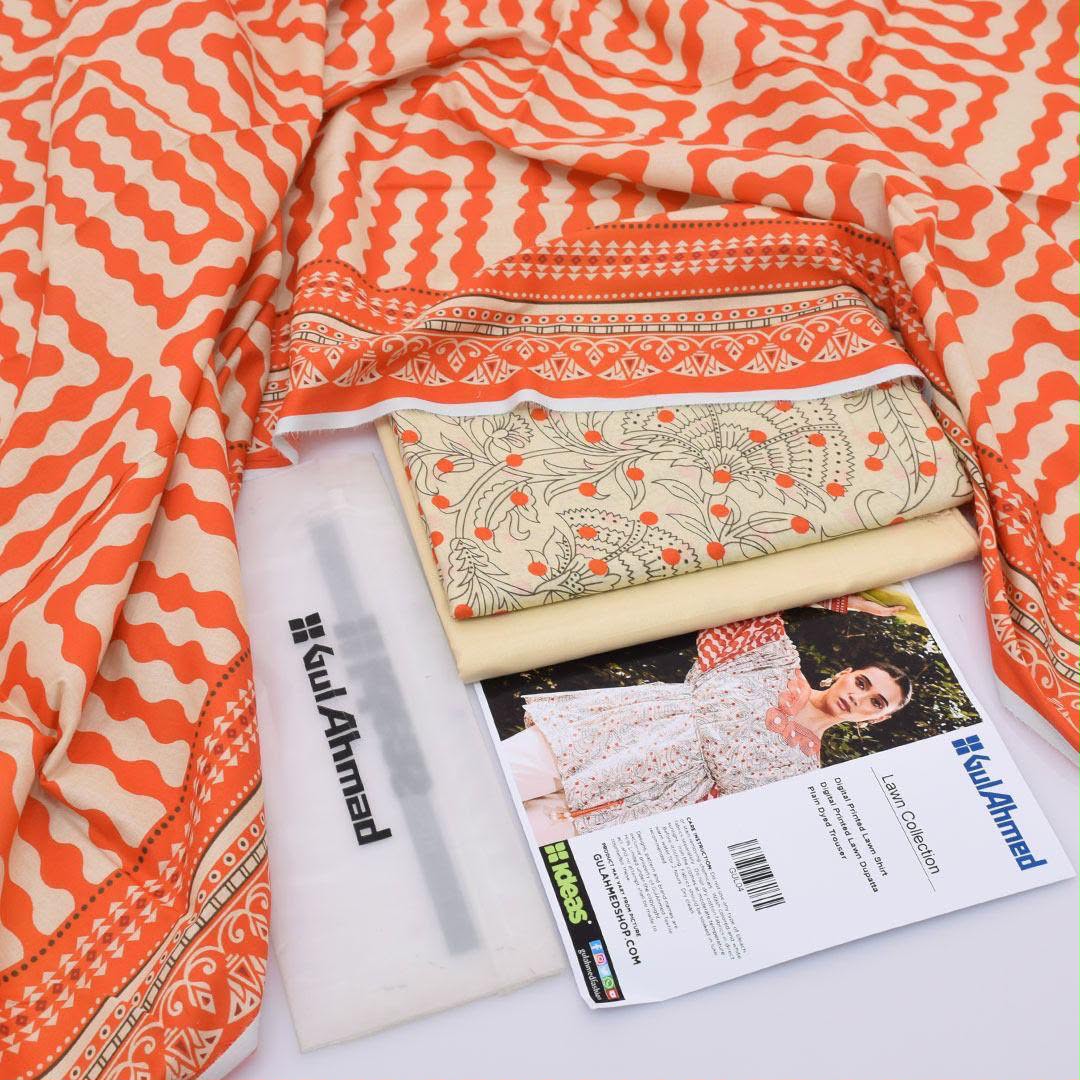 Gul Ahmad Lawn Digital Printed 3 Piece | GA114