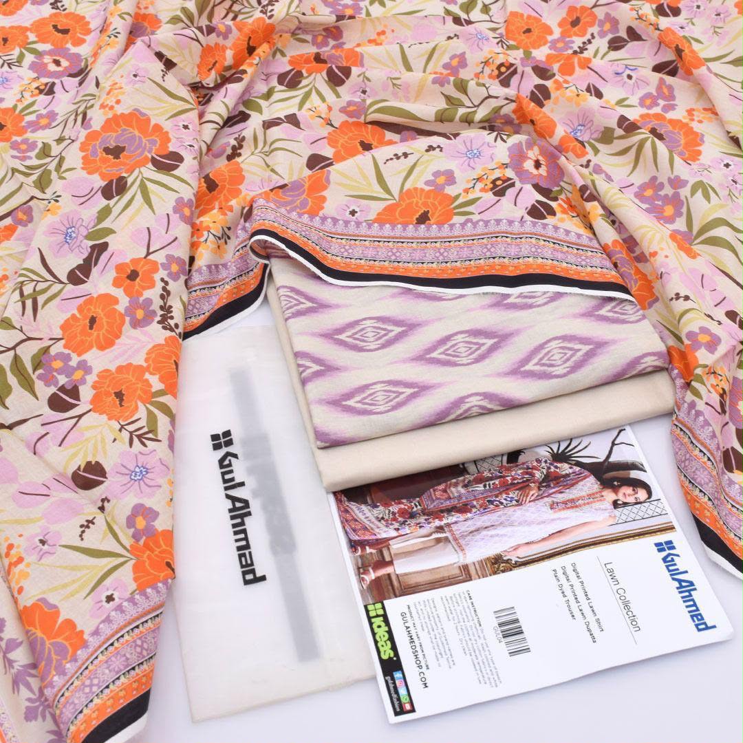 Gul Ahmad Lawn Digital Printed 3 Piece | GA108