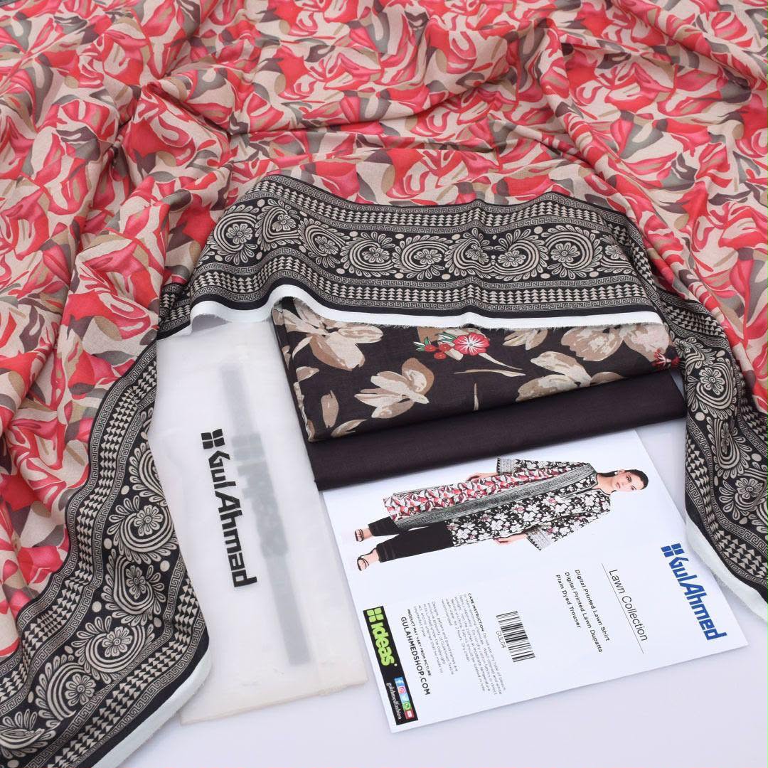 Gul Ahmad Lawn Digital Printed 3 Piece | GA107