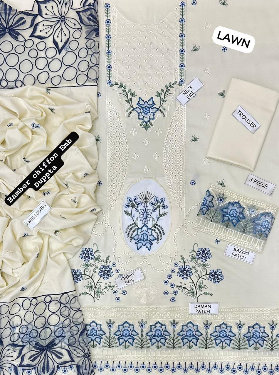 Sana Safinaz Lawn Embroidered 3 Piece | SZ100