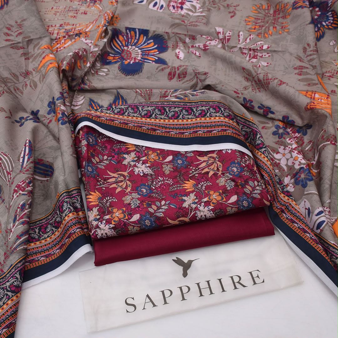 Sapphire Lawn Digital Printed 3 Piece | SP126
