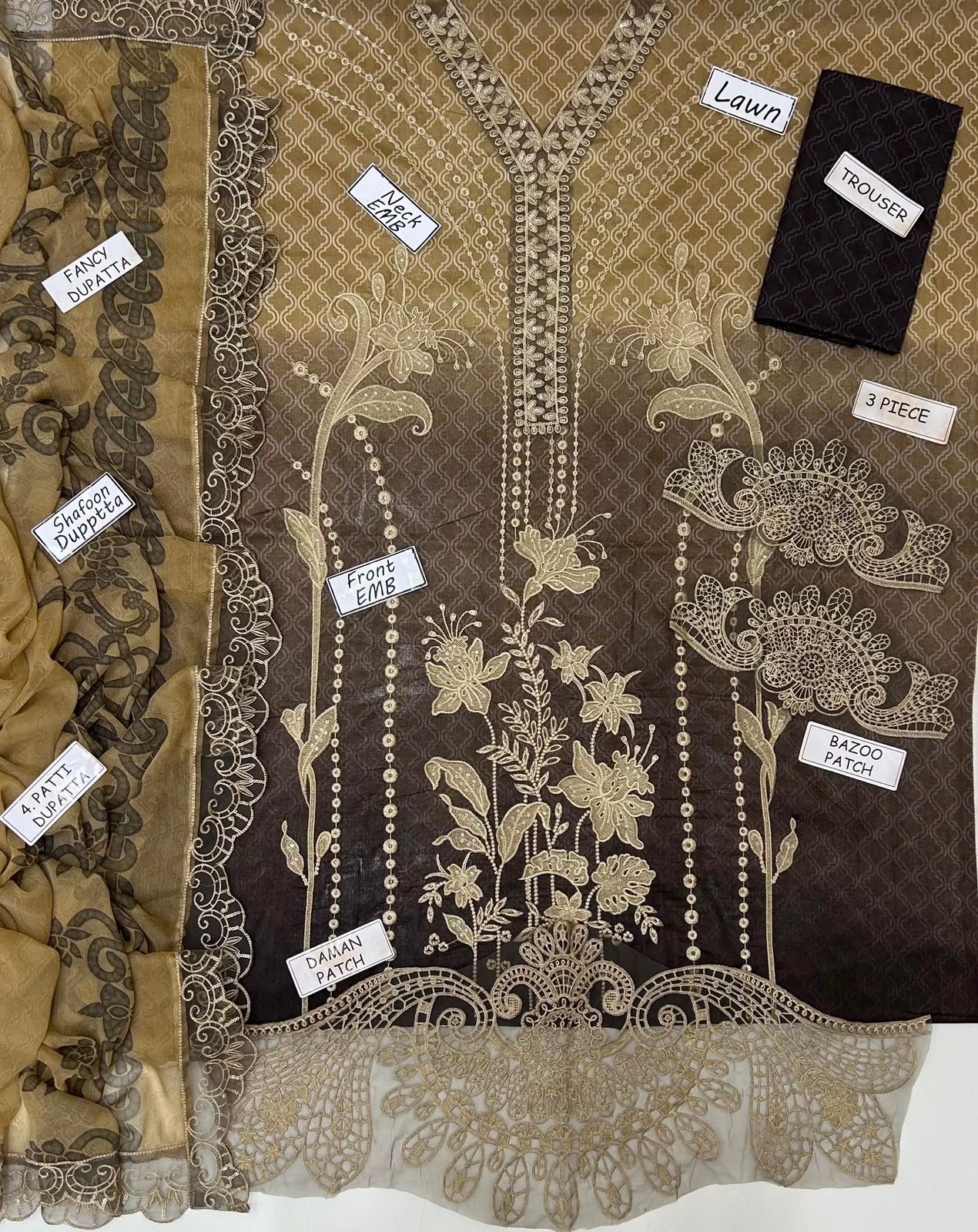 Maria B Lawn Embroidered 3 Piece | MB177