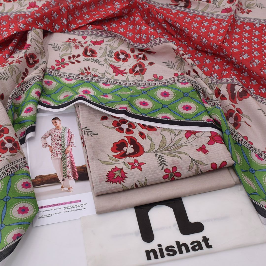 Nishat Lawn Digital Printed 3 Piece | TN105