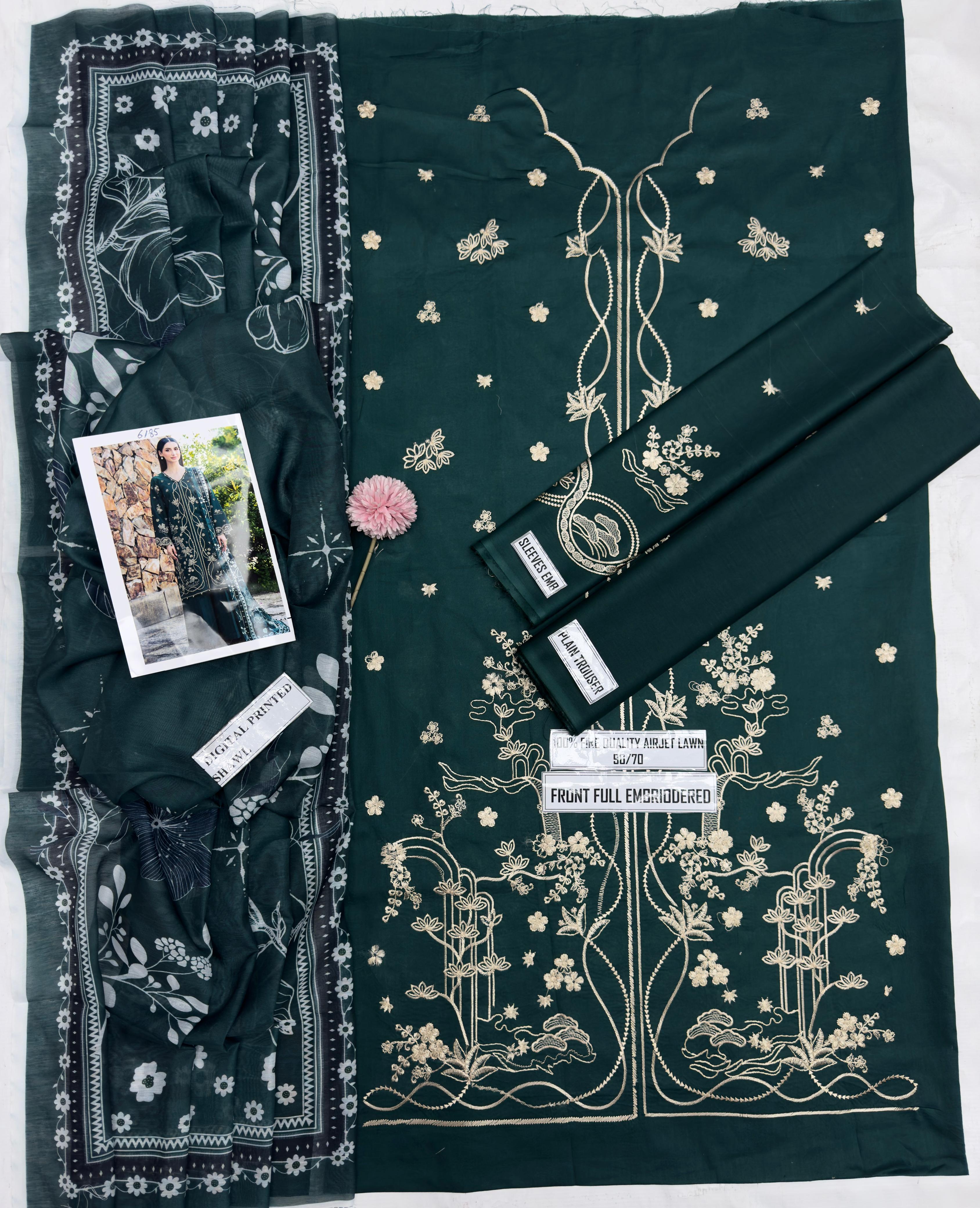 Batik Lawn Embroidered 3 Piece | BK215