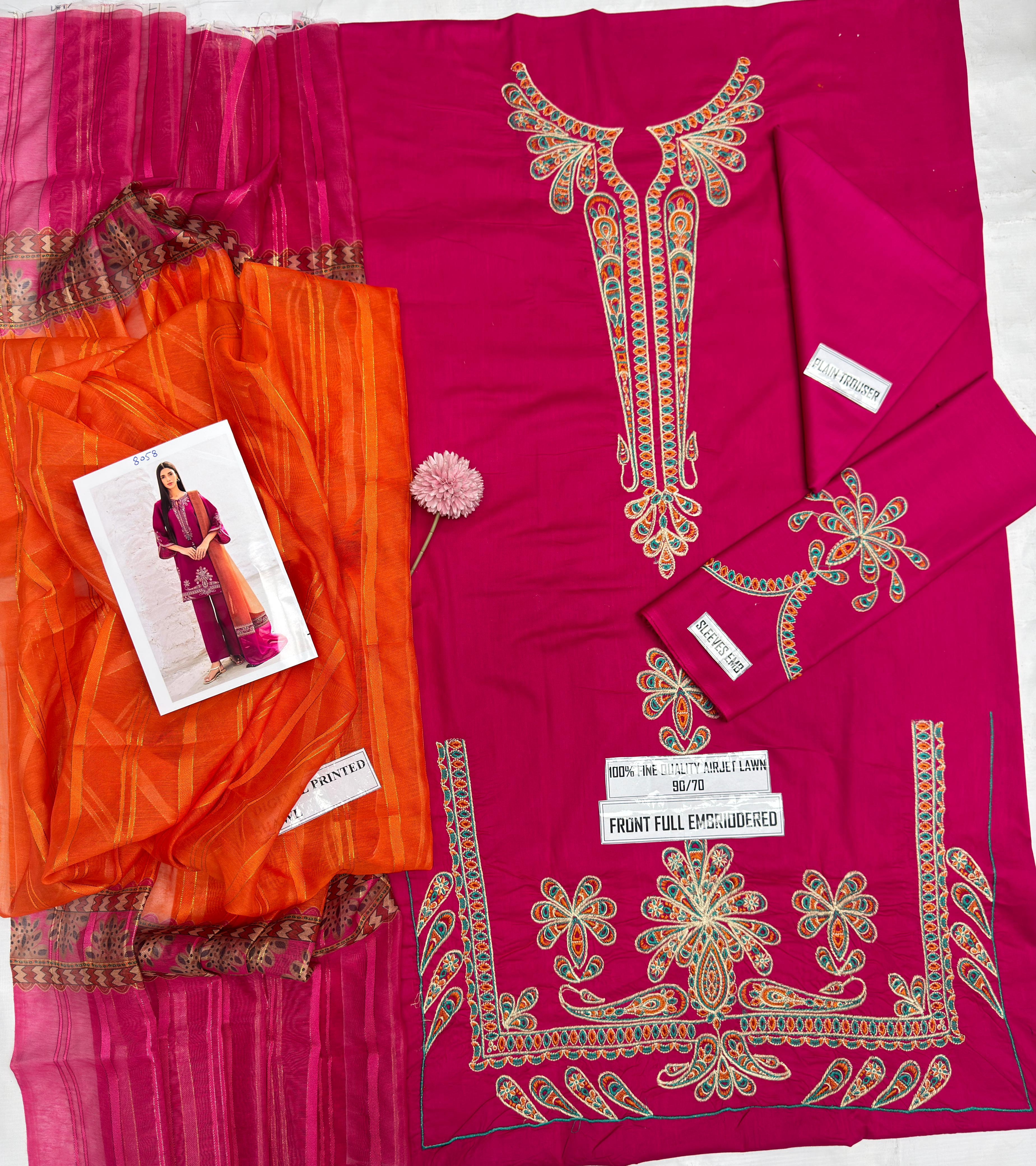Batik Lawn Embroidered 3 Piece | BK214