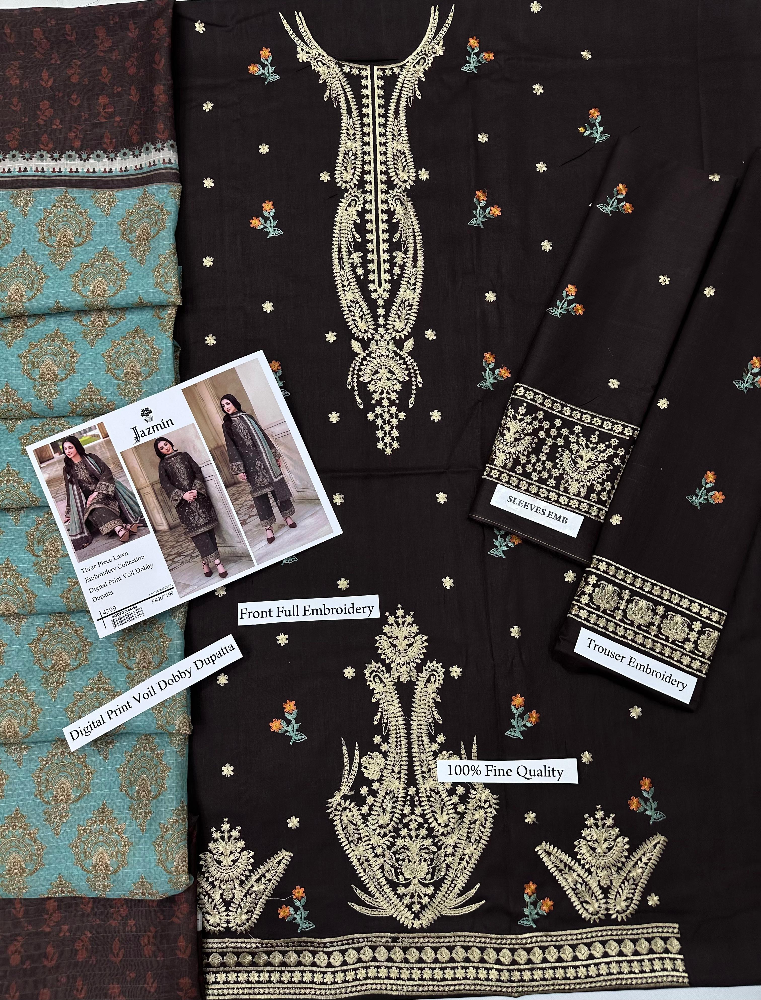 Zara Lawn Embroidered 3 Piece | ZR907