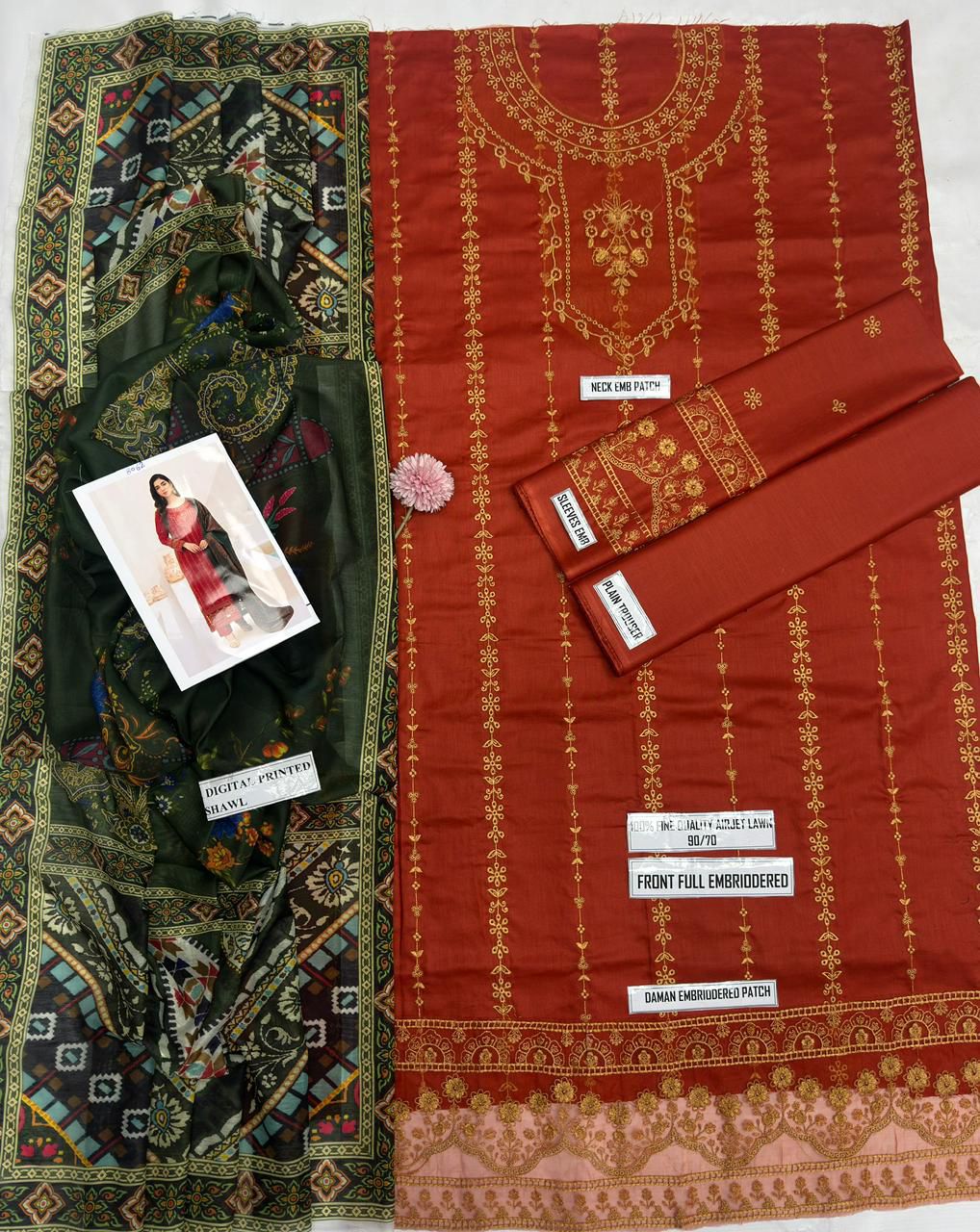 Batik Lawn Embroidered 3 Piece | BK219