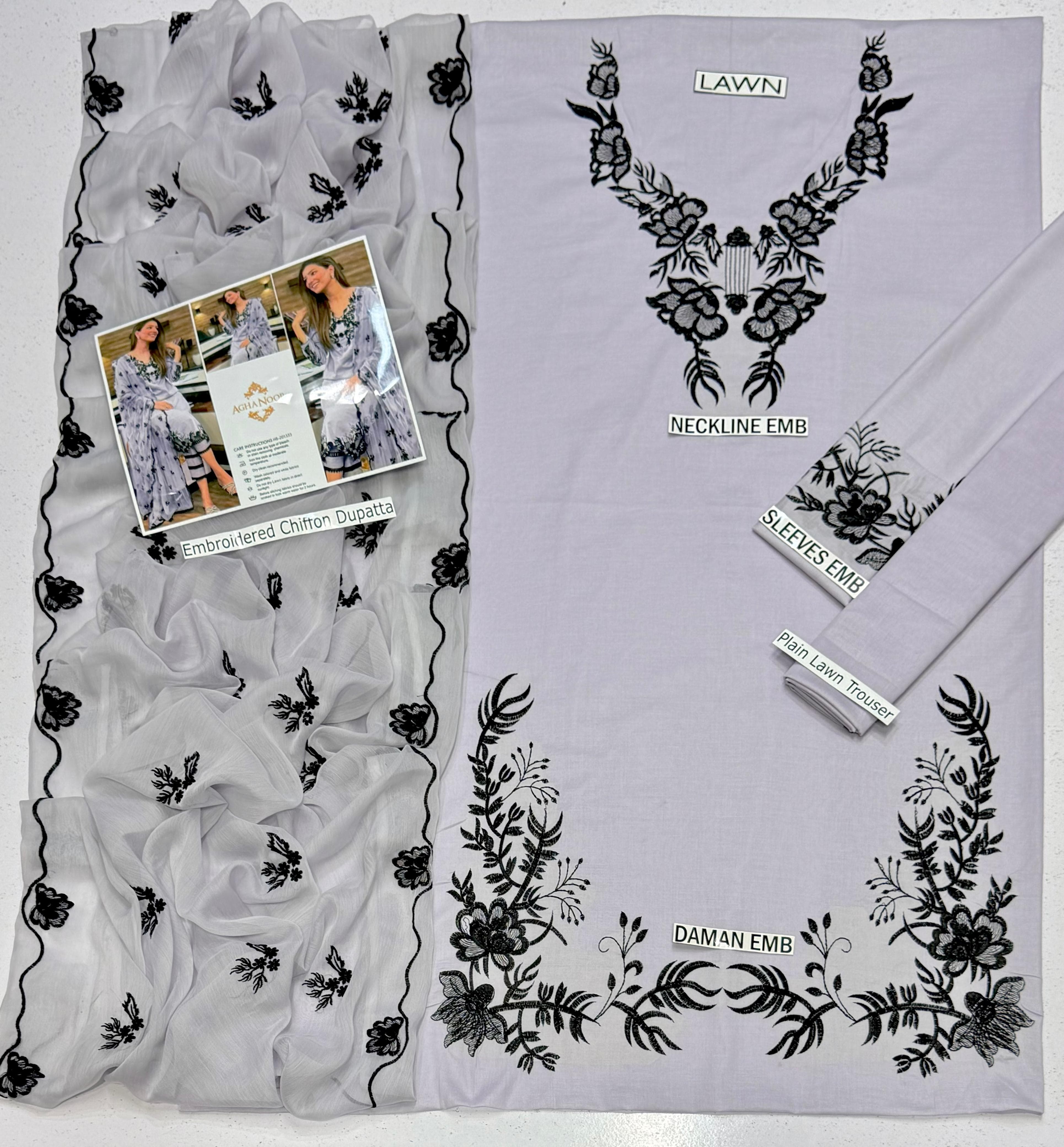 Garnet Lawn Embroidered 3 Piece | GR102