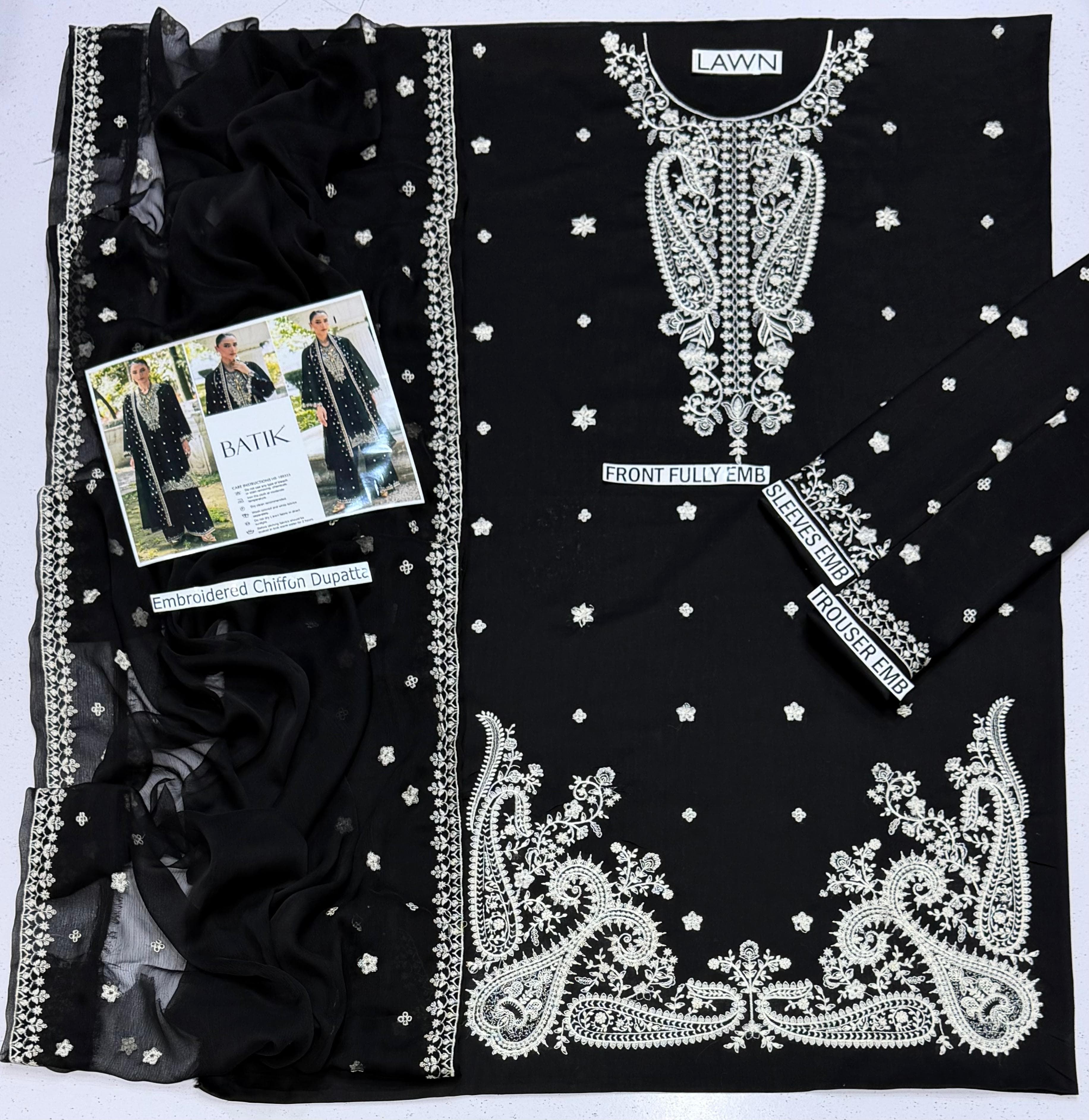 Batik Lawn Embroidered 3 Piece | BK212