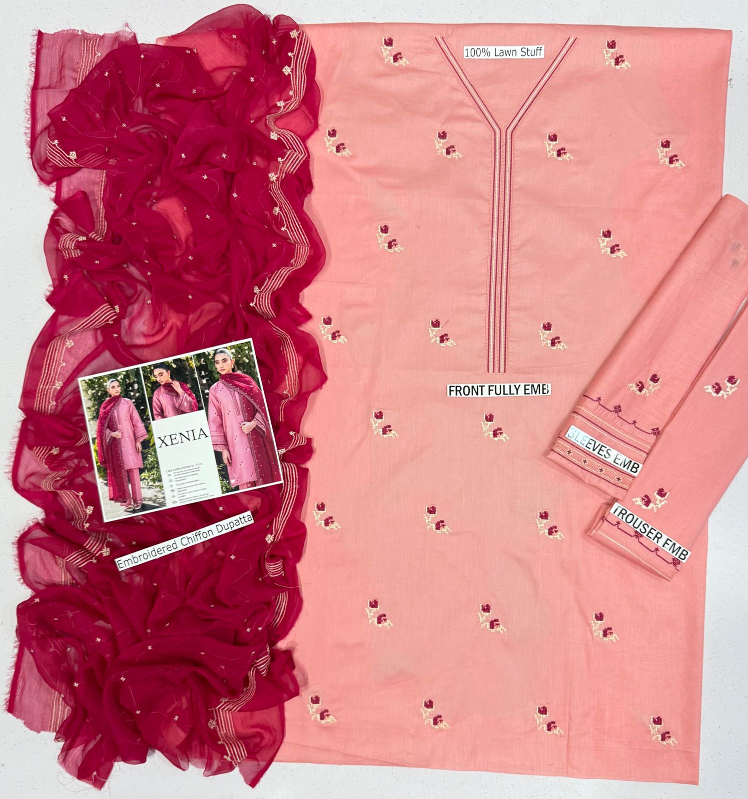 Xenia Lawn Embroidered 3 Piece | XA100