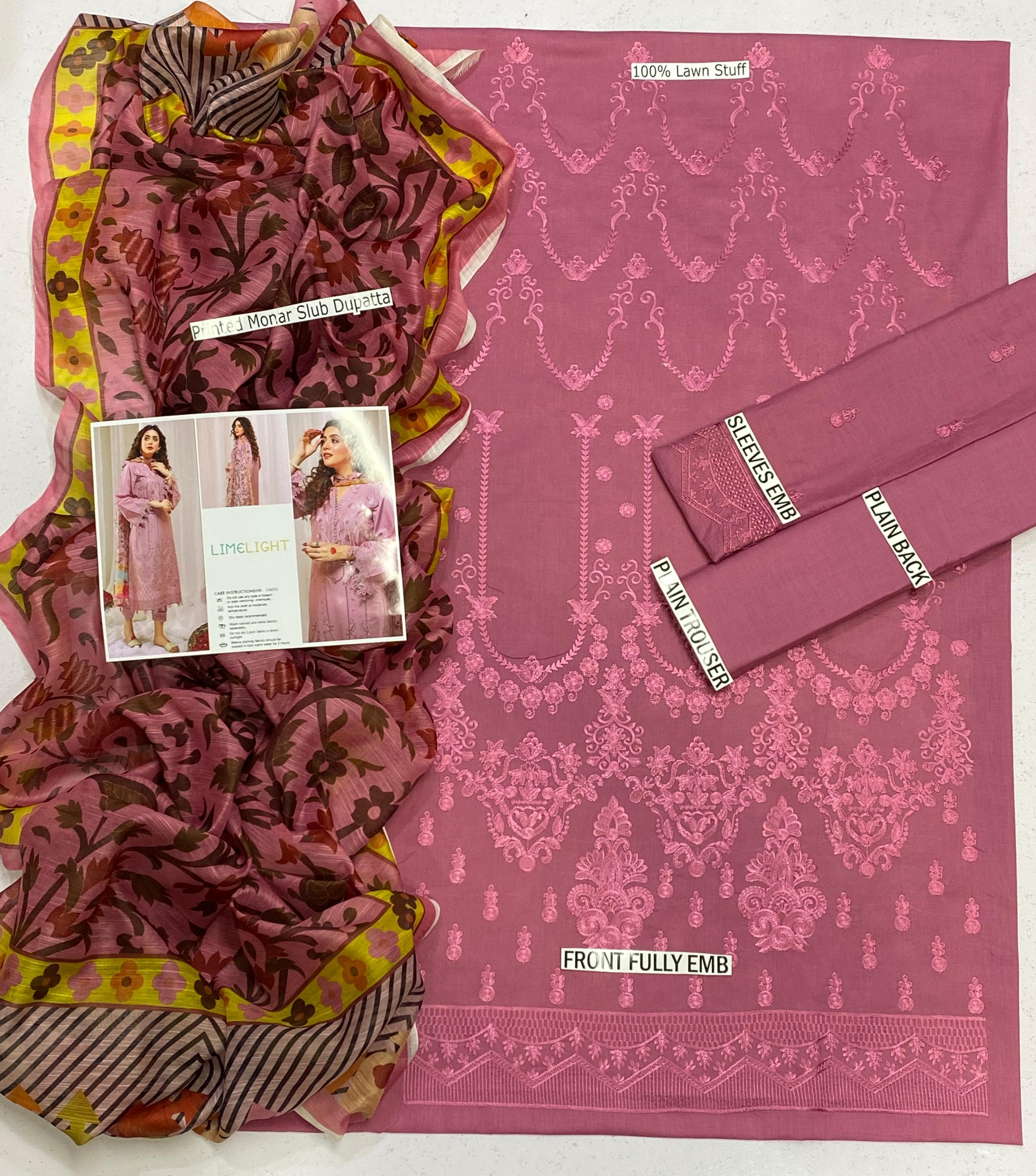 Limelight Lawn Embroidered 3 Piece | LL100