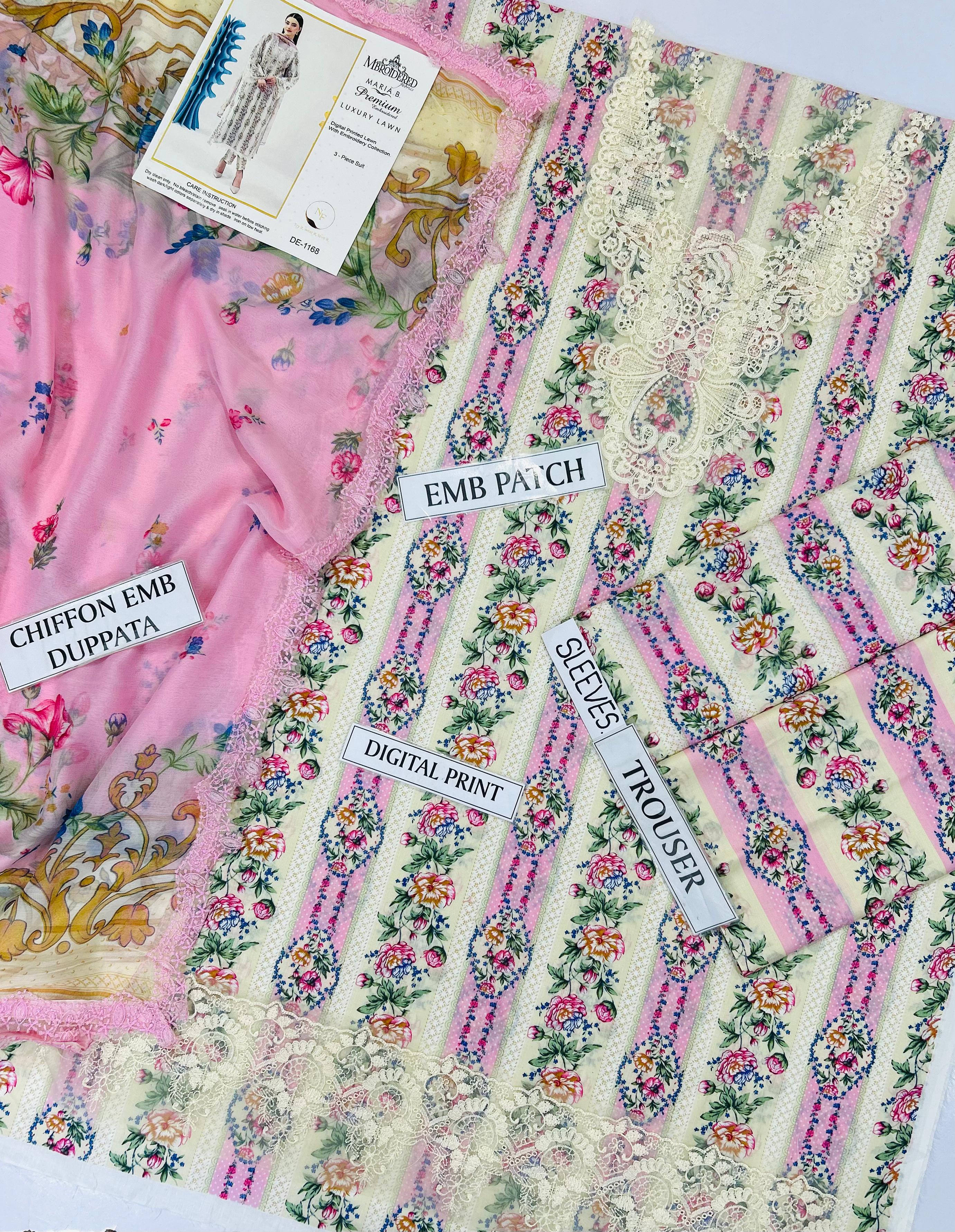 Maria B Lawn Embroidered 3 Piece | MB207