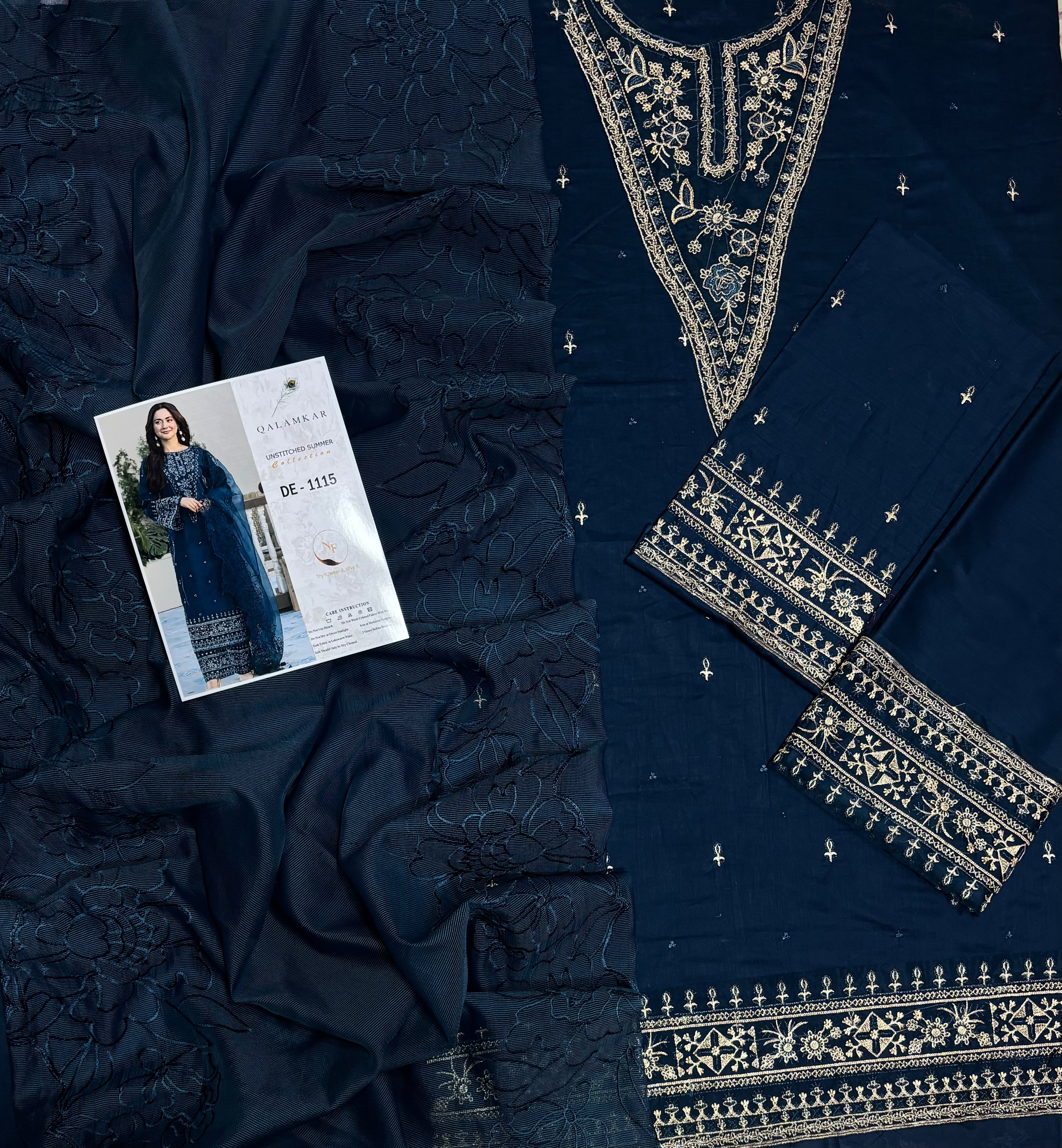 Qalamkar Lawn Embroidered 3 Piece | QR312