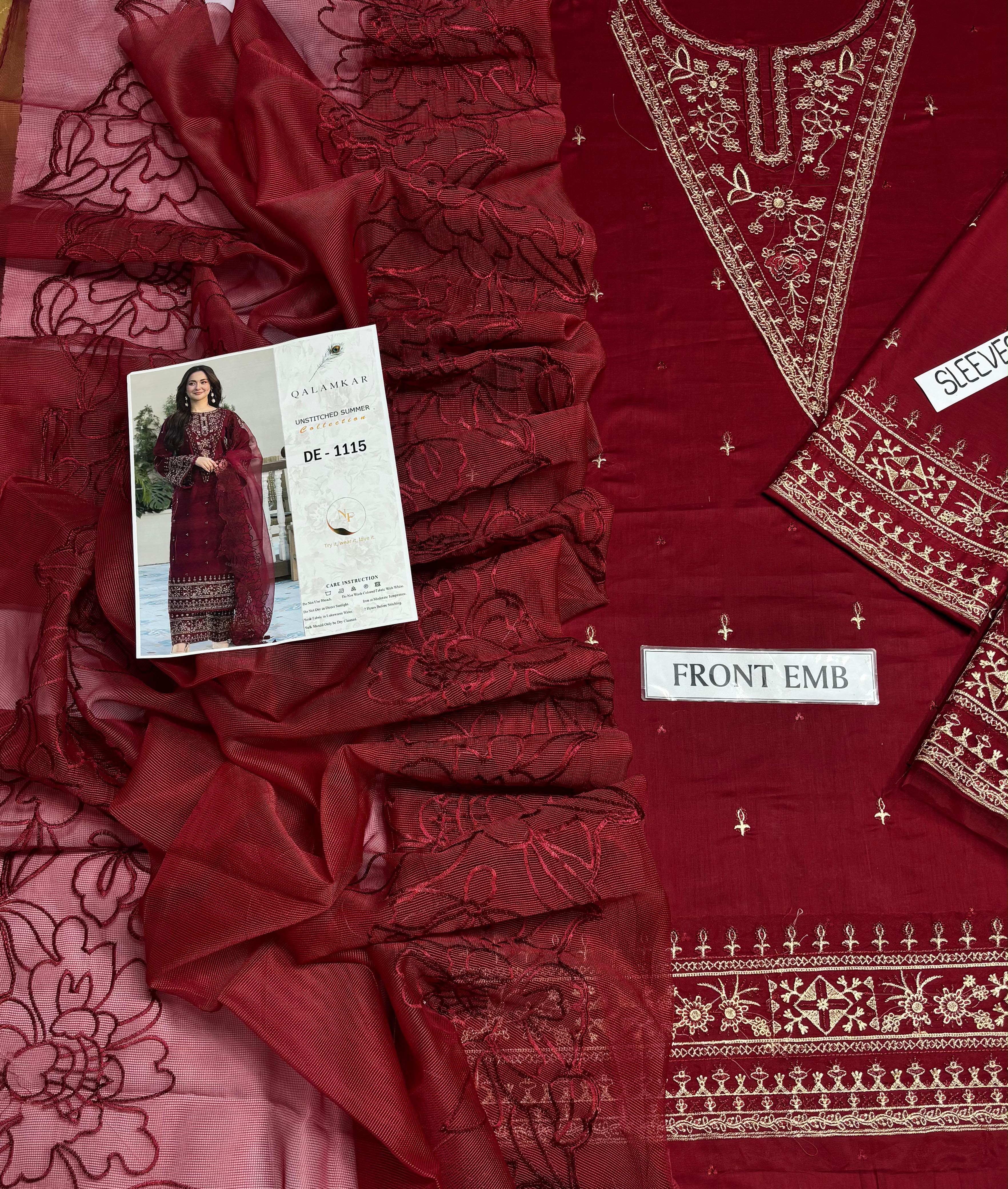 Qalamkar Lawn Embroidered 3 Piece | QR311
